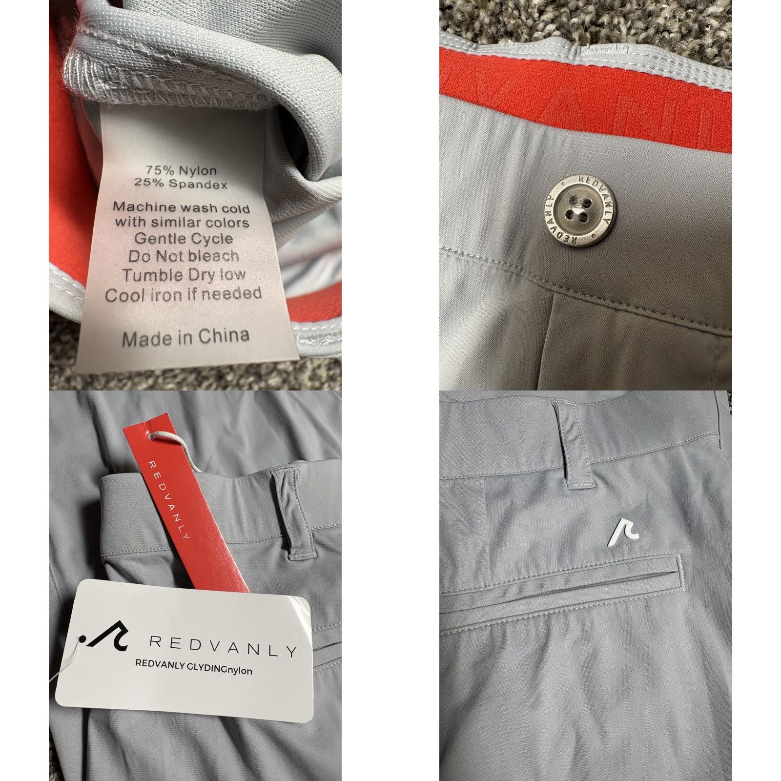 Vintage Redvanly Pants Mens Large Gray Halliday Jogger Pull On Golf NWT Performance NEW Size US 33 - 8 Thumbnail