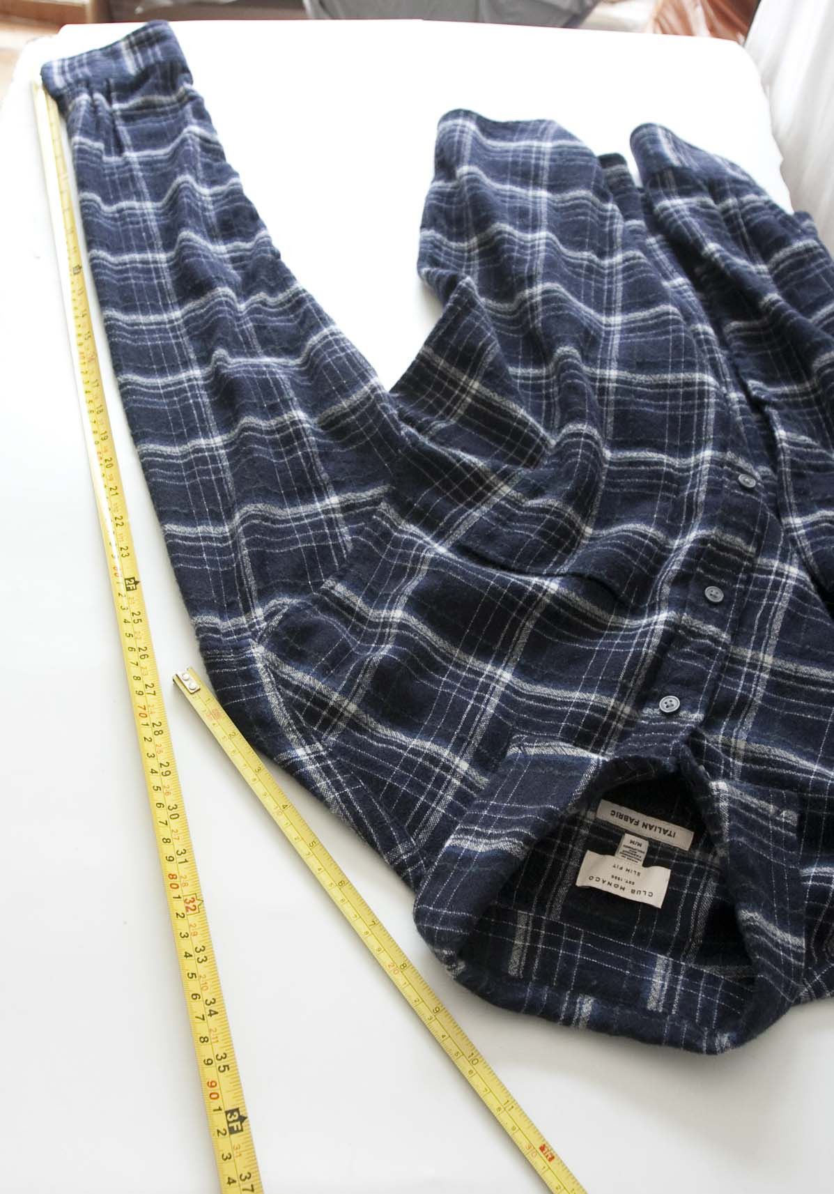 Club Monaco Club Monaco Shirt Flannel Size M/L Dark Blue Plaid 52% Wool Size US M / EU 48-50 / 2 - 4 Thumbnail