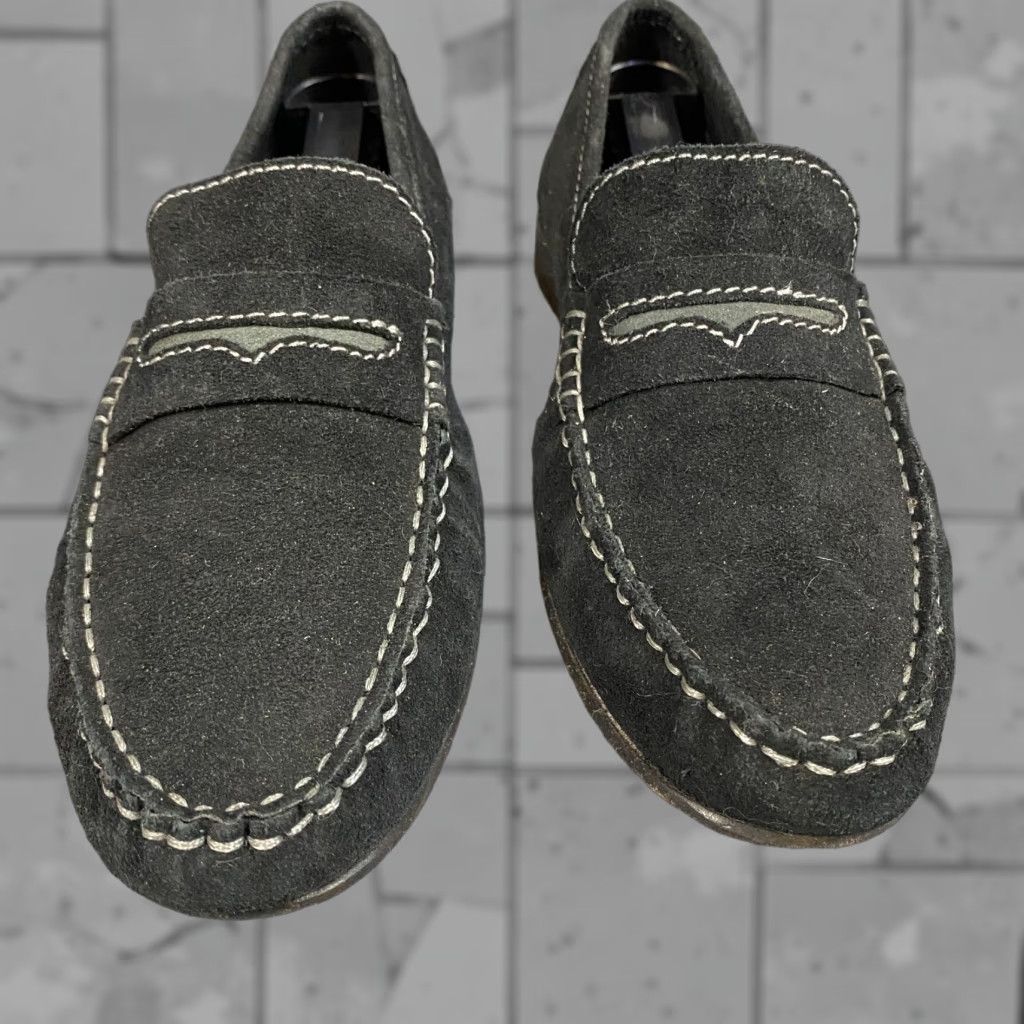 Penn Michael Shannon 7.5 Loafers Black Suede Penny Slip On Leather Upper Leather Lining Insole Outsole Men Casual Shoes Size US 8 / EU 41 - 1 Thumbnail