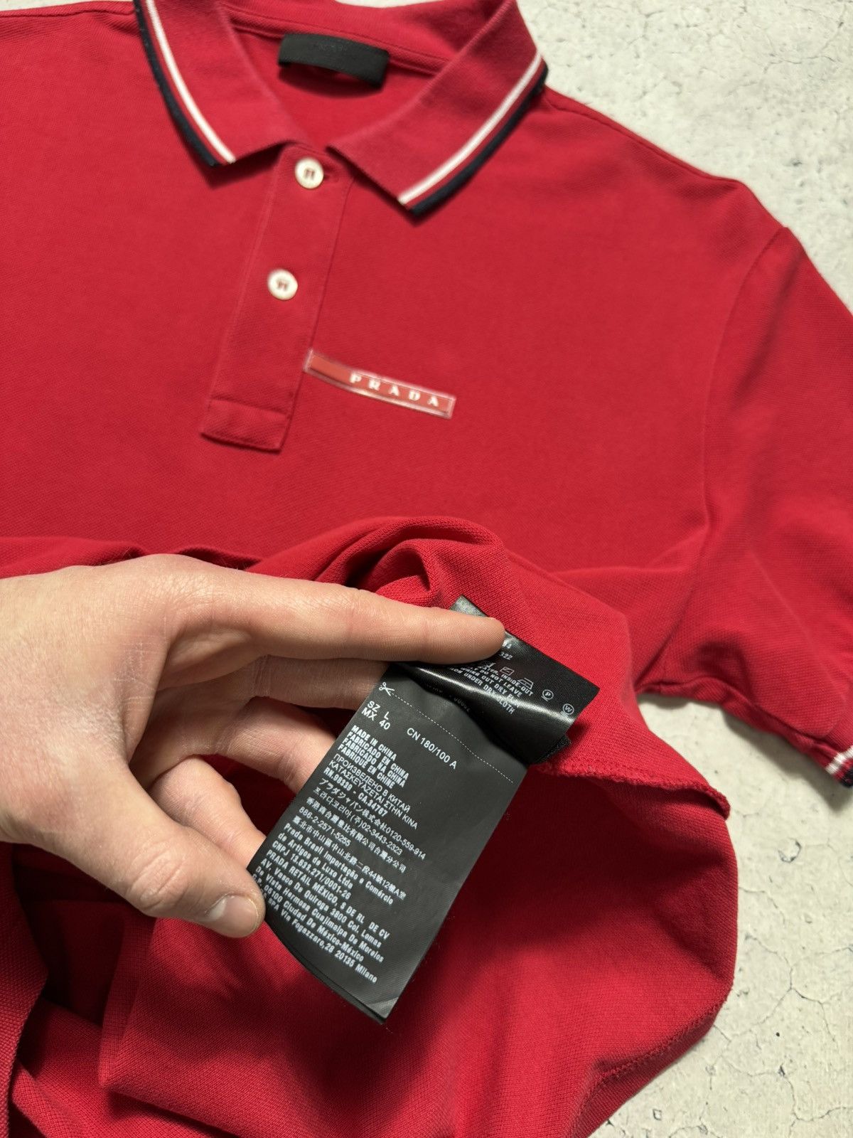 Prada Prada Red Tab Luxury Polo Shirt Size L Size US L / EU 52-54 / 3 - 10 Thumbnail