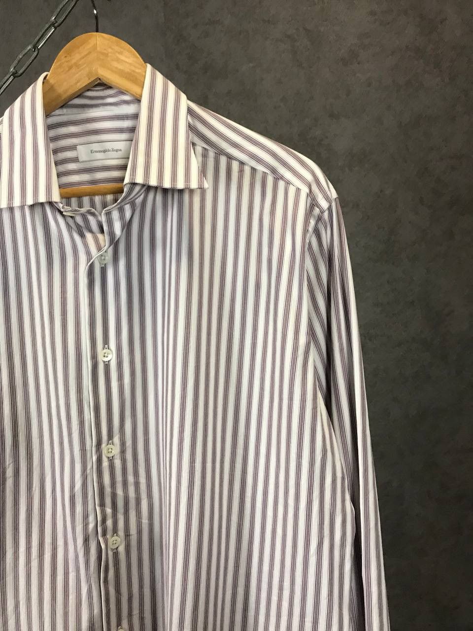 Ermenegildo Zegna Ermenegildo Zegna luxury designer striped shirt Size US XL / EU 56 / 4 - 2 Thumbnail