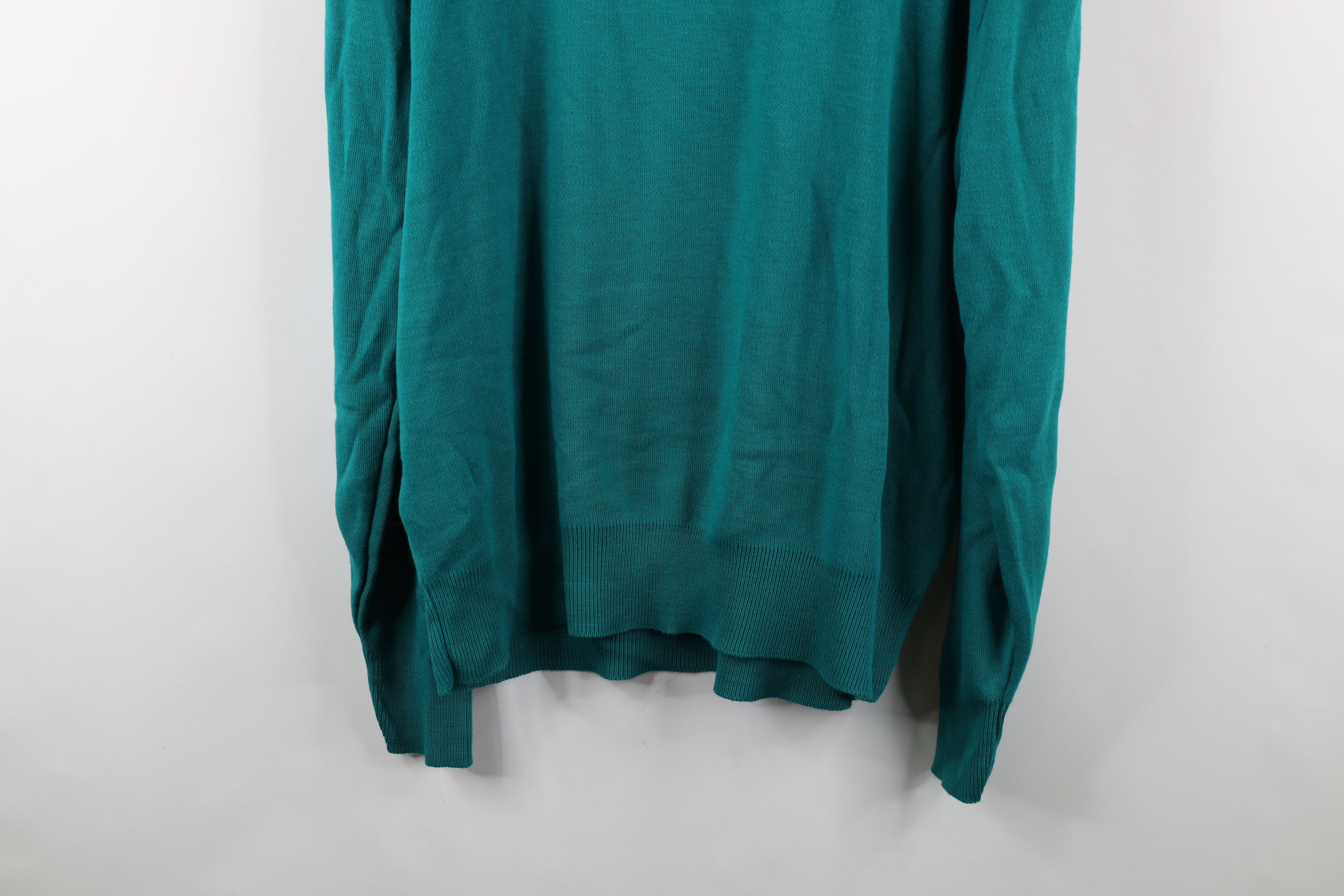 Vintage Vintage 90s Streetwear Knit V-Neck Sweater Teal USA Acrylic Size US XL / EU 56 / 4 - 13 Thumbnail