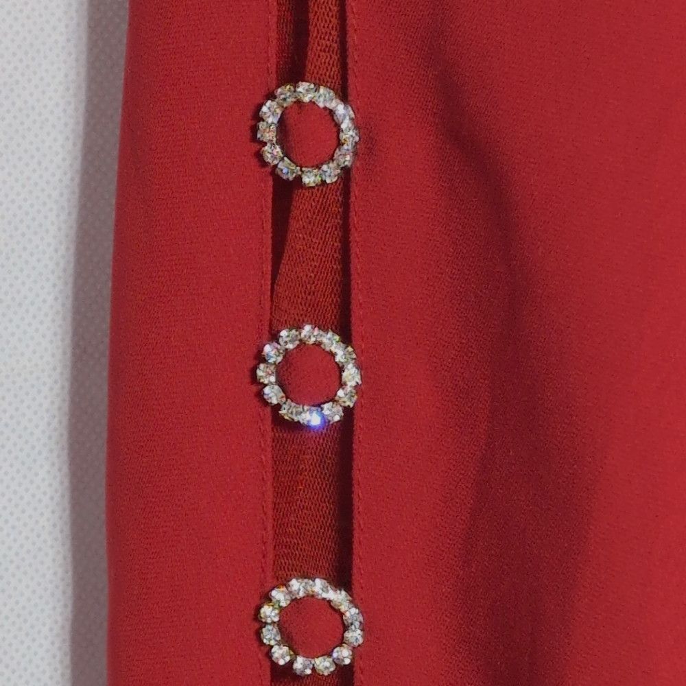 Designer Moshita Coture Red Ruffled Blazer With Rhinestones Sz 16 Size XXL / US 16-18 / IT 52-54 - 2 Thumbnail