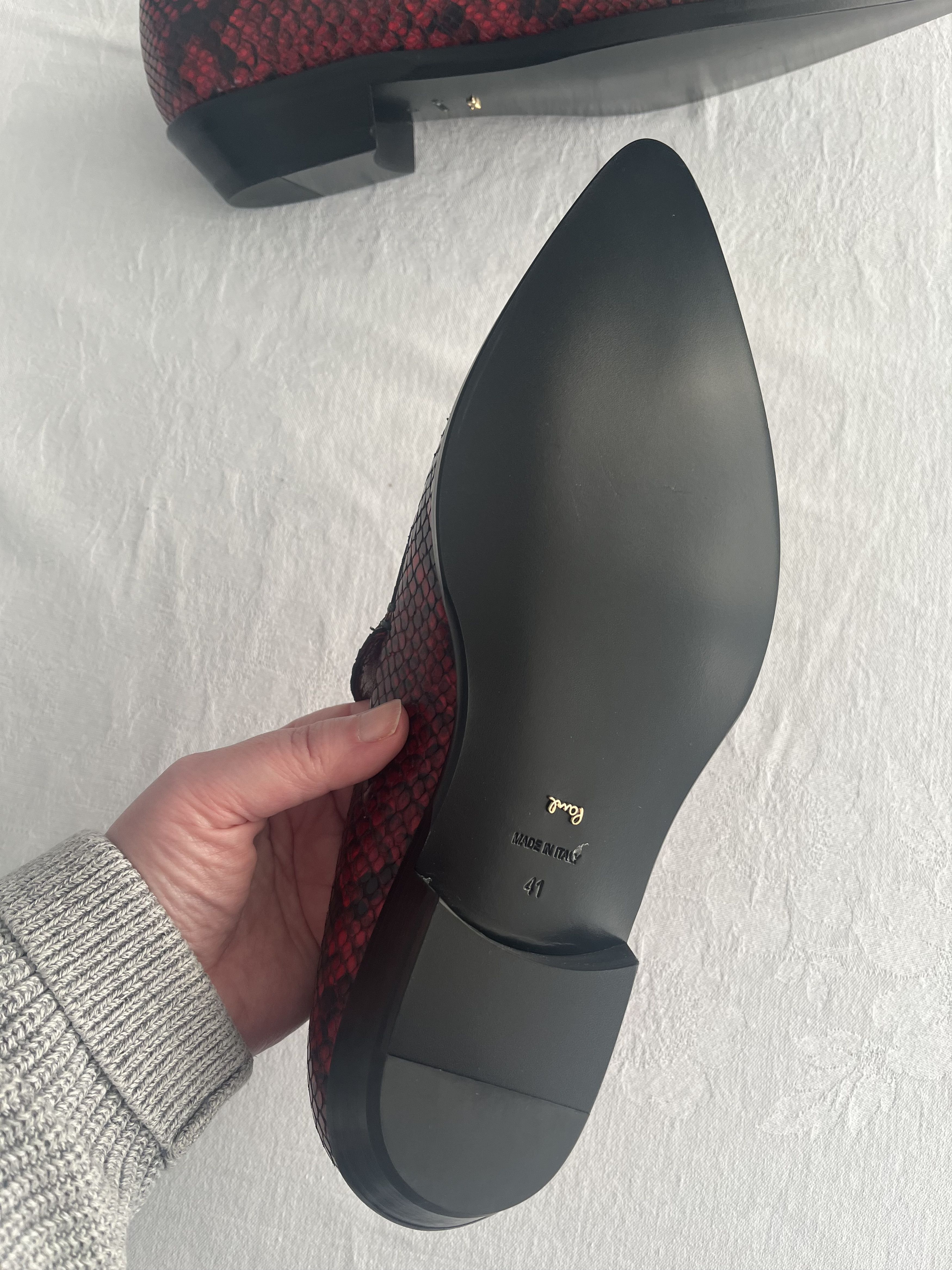 Paul Smith Red and black leather snakeskin design loafers/flats Size US 10 / IT 40 - 10 Thumbnail