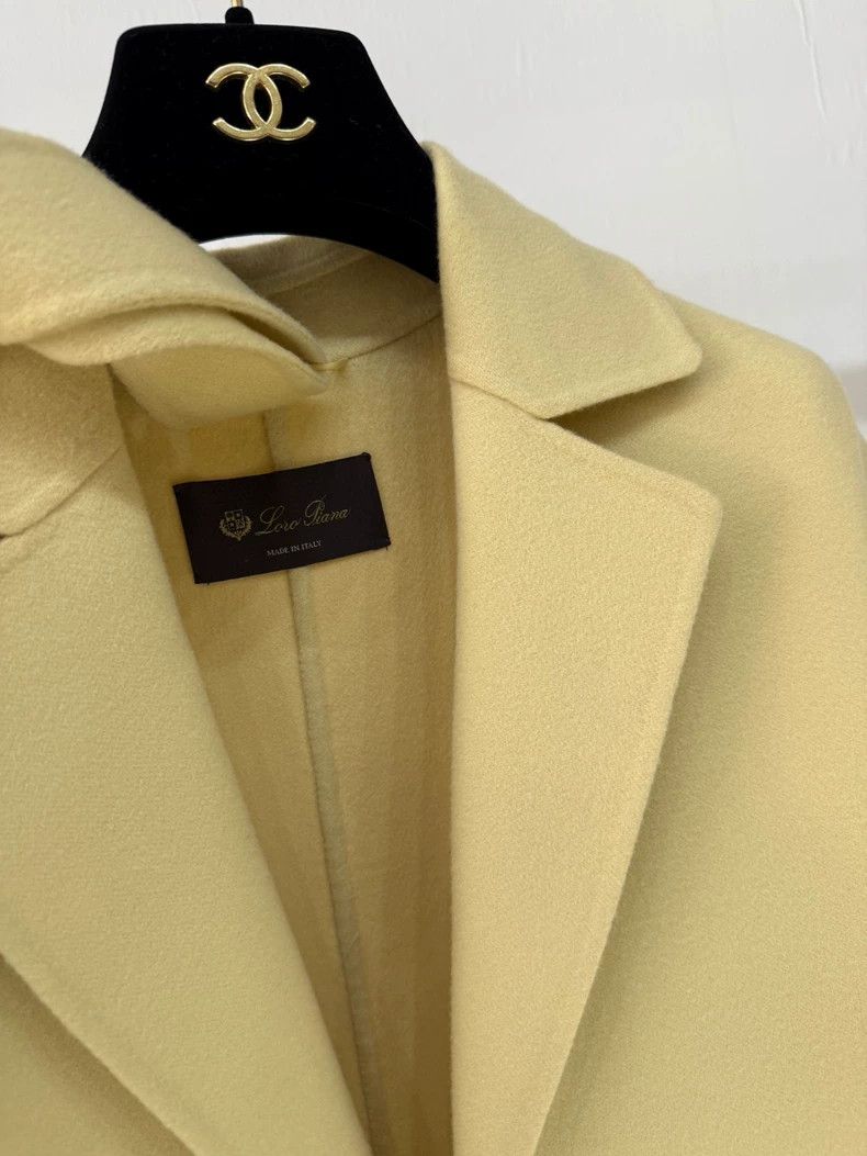 Loro Piana LORO PIANA Chicken yellow 100% cashmere coat Size XXS / US 00 / IT 34 - 3 Thumbnail