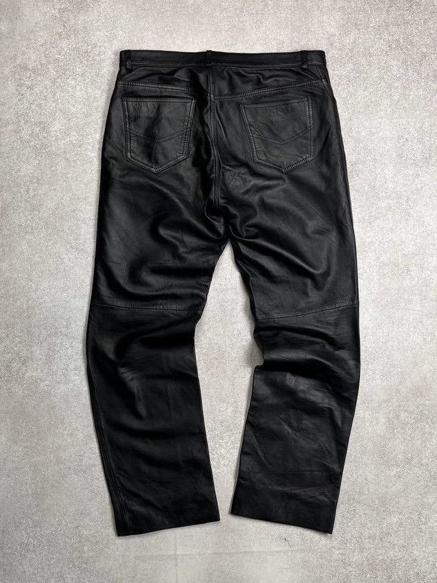 Genuine Leather × Vintage Vintage Genuine Leather Moto Baggy Pants Rare 34 Size US 34 / EU 50 - 1 Thumbnail