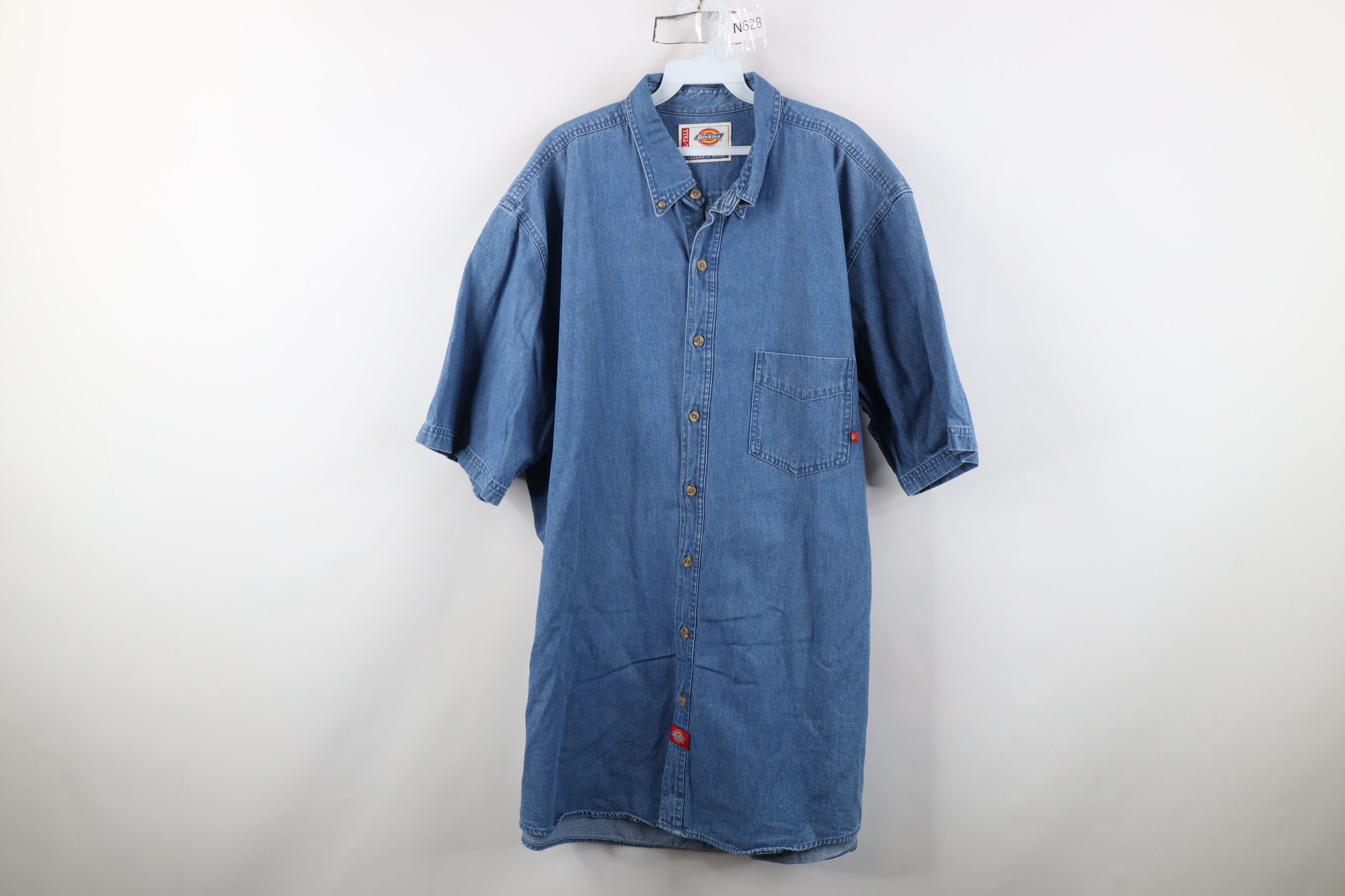 Dickies Vintage 90s Y2K Dickies Short Sleeve Denim Button Down Shirt Size US XXL / EU 58 / 5 - 1 Thumbnail
