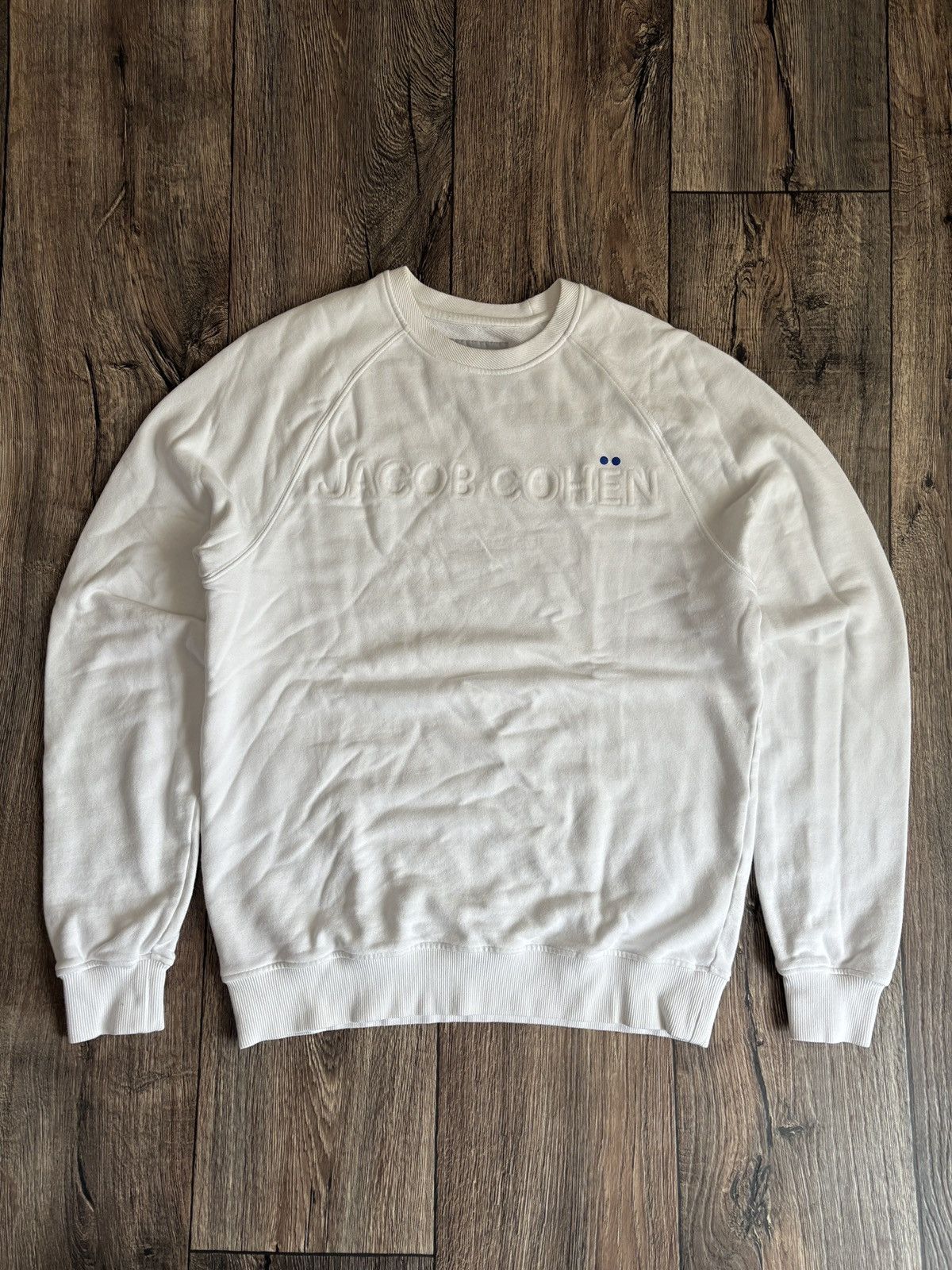 Jacob Cohen White Big Logo Men’s Sweatshirt Made in Italy