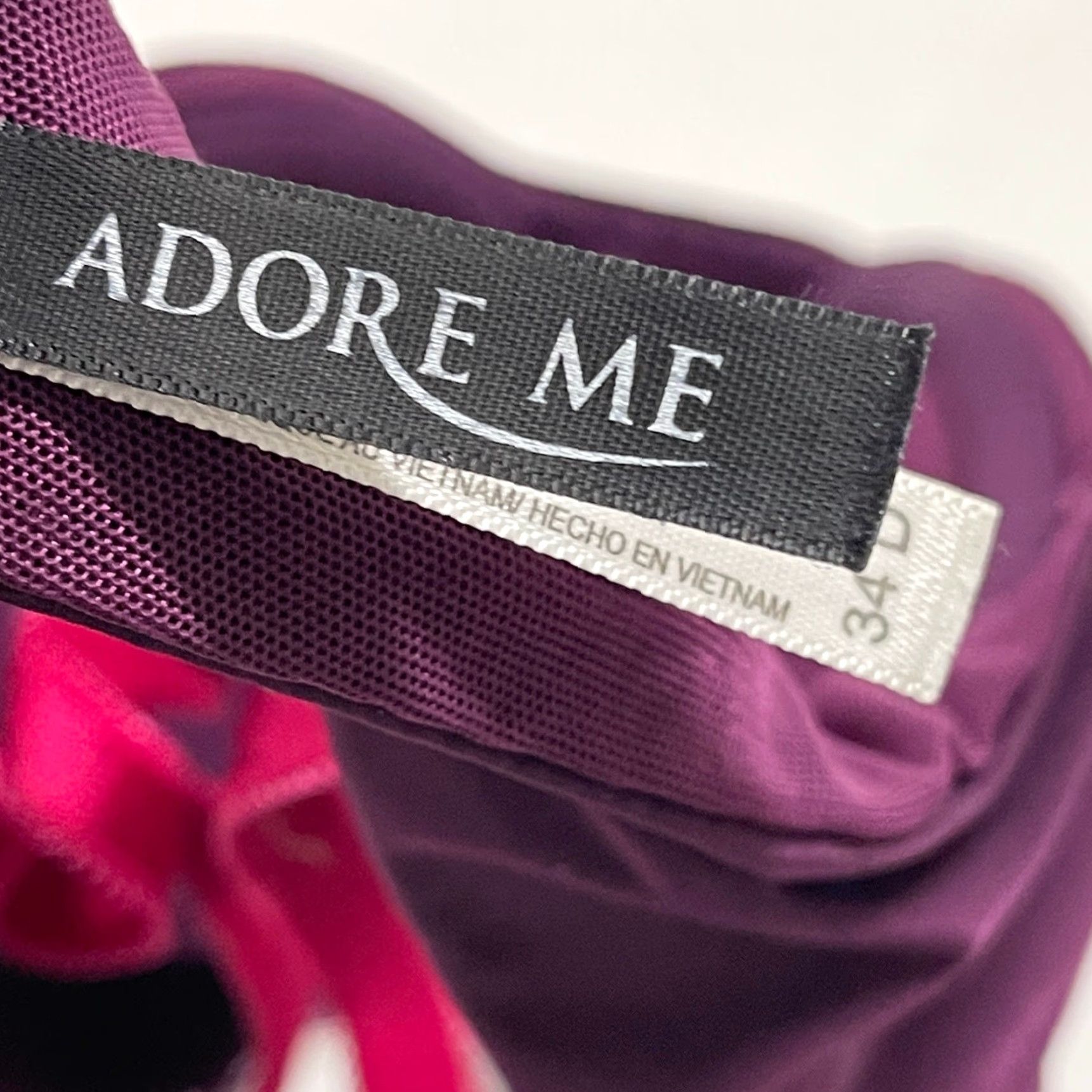 Vintage Adore Me Bra 34D Pink Lace Floral Underwire Balconette Coquette Romantic Bra Womens Size ONE SIZE - 4 Thumbnail