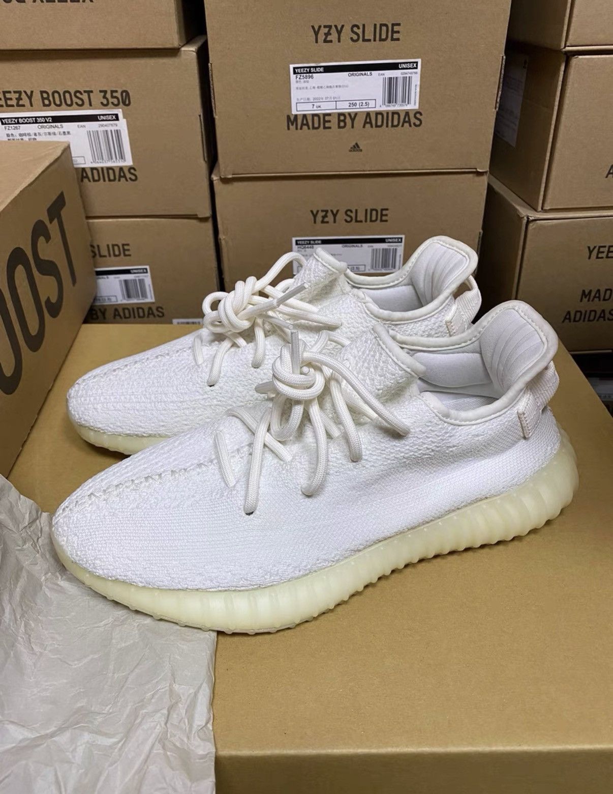 Adidas Adidas Yeezy 350 Cream White K37 Size US 8 / EU 41 - 1 Thumbnail