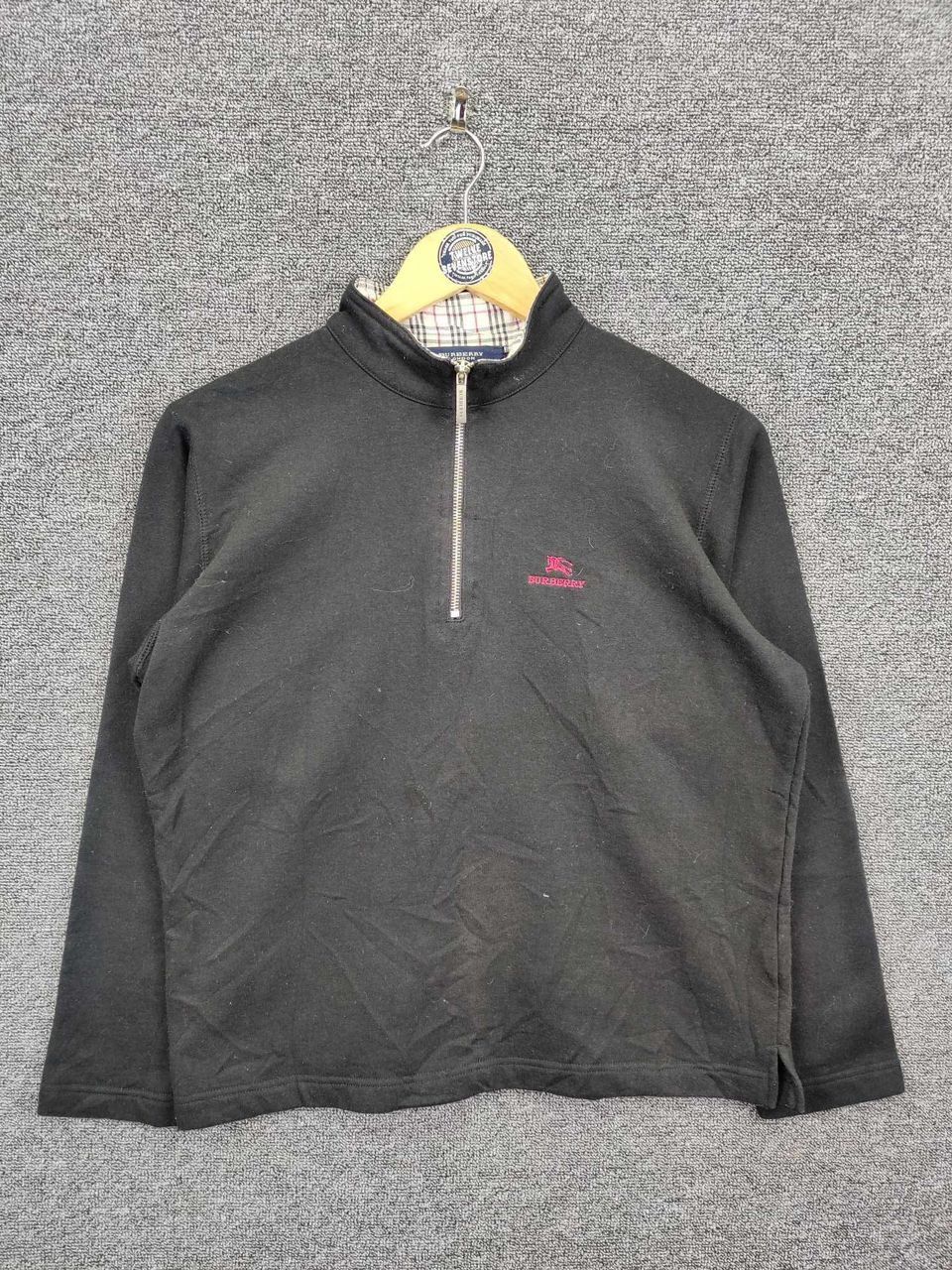 Burberry Vintage Burberry London Nova Check Half Zipper Sweatshirt Size US L / EU 52-54 / 3 - 1 Thumbnail