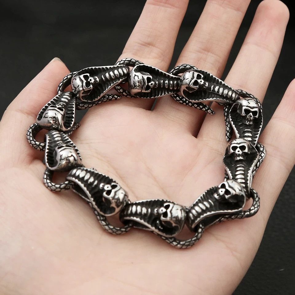 Jewelry Skull Snake Bracelet Size ONE SIZE - 5 Thumbnail