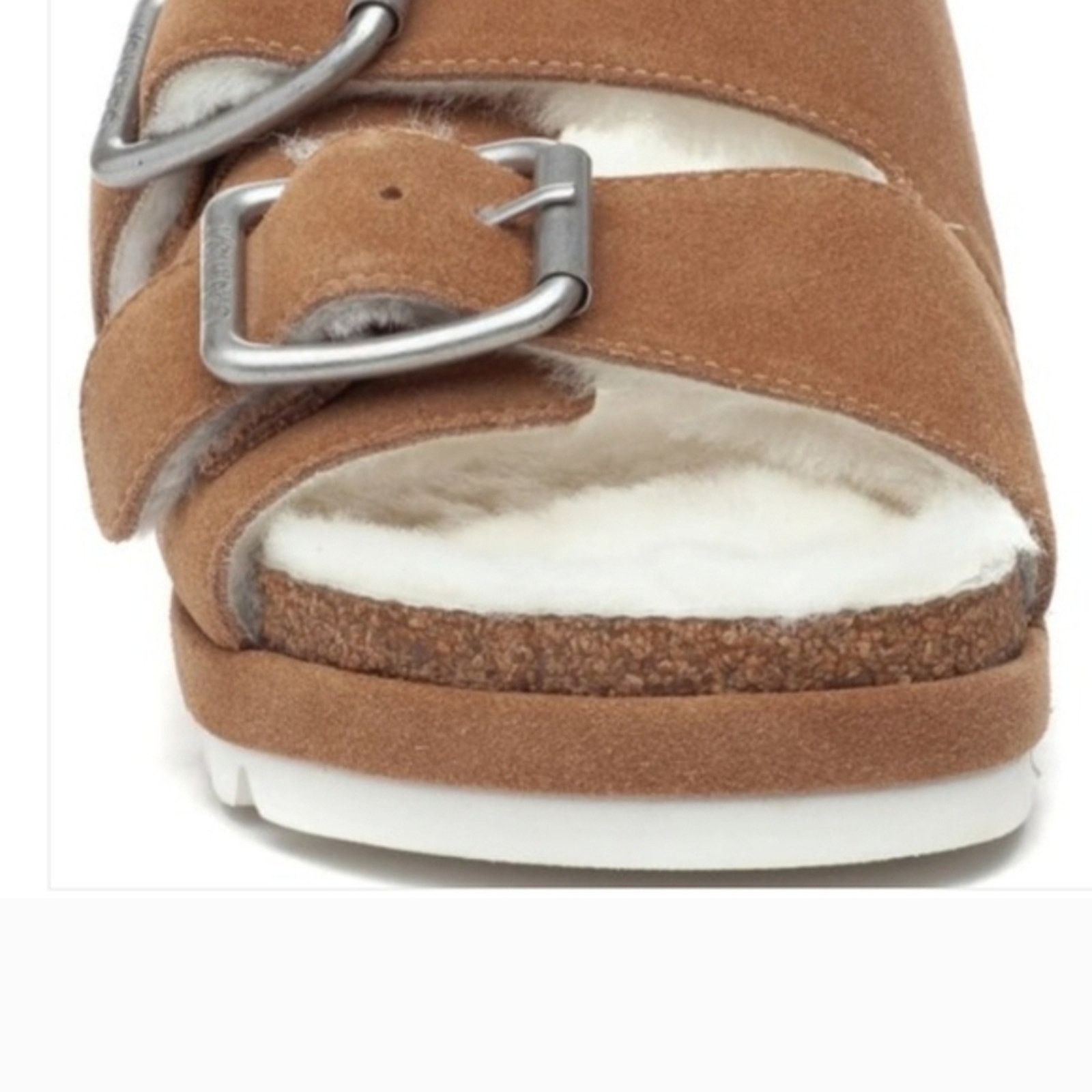J/Slides Anthropology J/Slides Lynx Cognac Suede Shearling Fur Lined Size US 9 / IT 39 - 3 Thumbnail