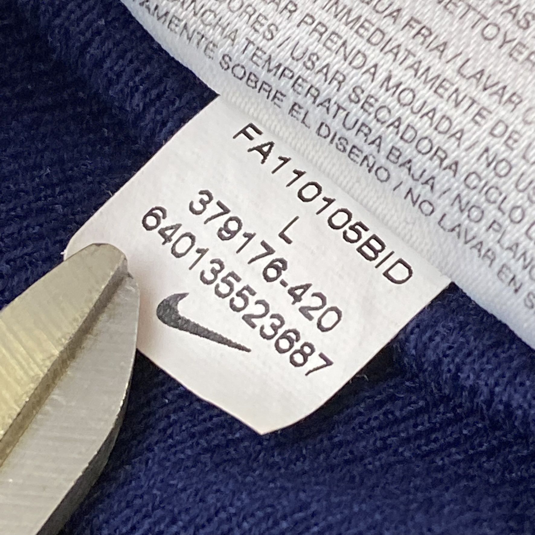 Nike Nike Navy Blue Full Zip Up Track Jacket Size US L / EU 52-54 / 3 - 6 Thumbnail