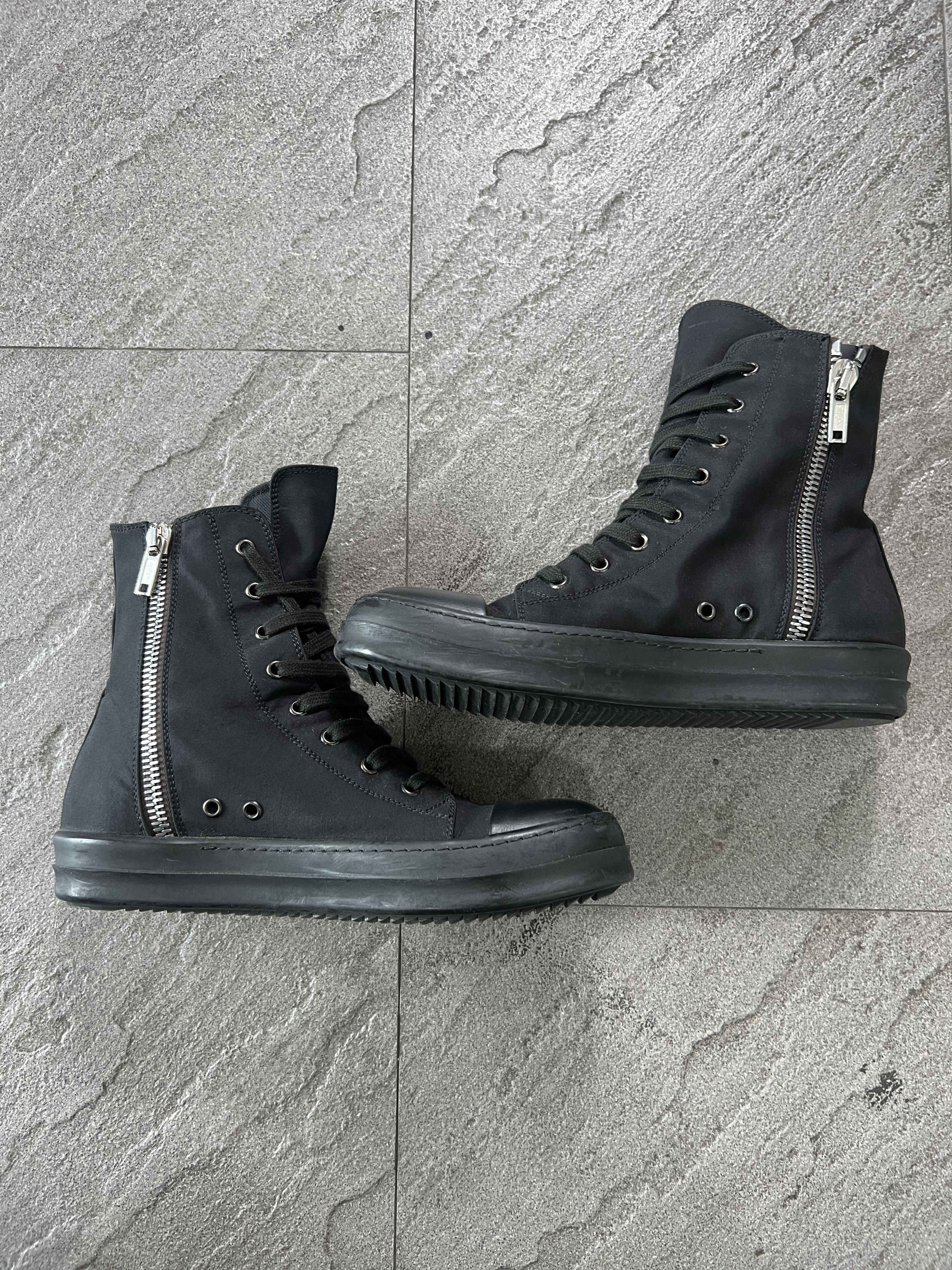 Rick Owens Drkshdw Rick Owens DRKSHDW Ramones High Top Sneaker Black 40 Size US 7 / EU 40 - 2 Thumbnail
