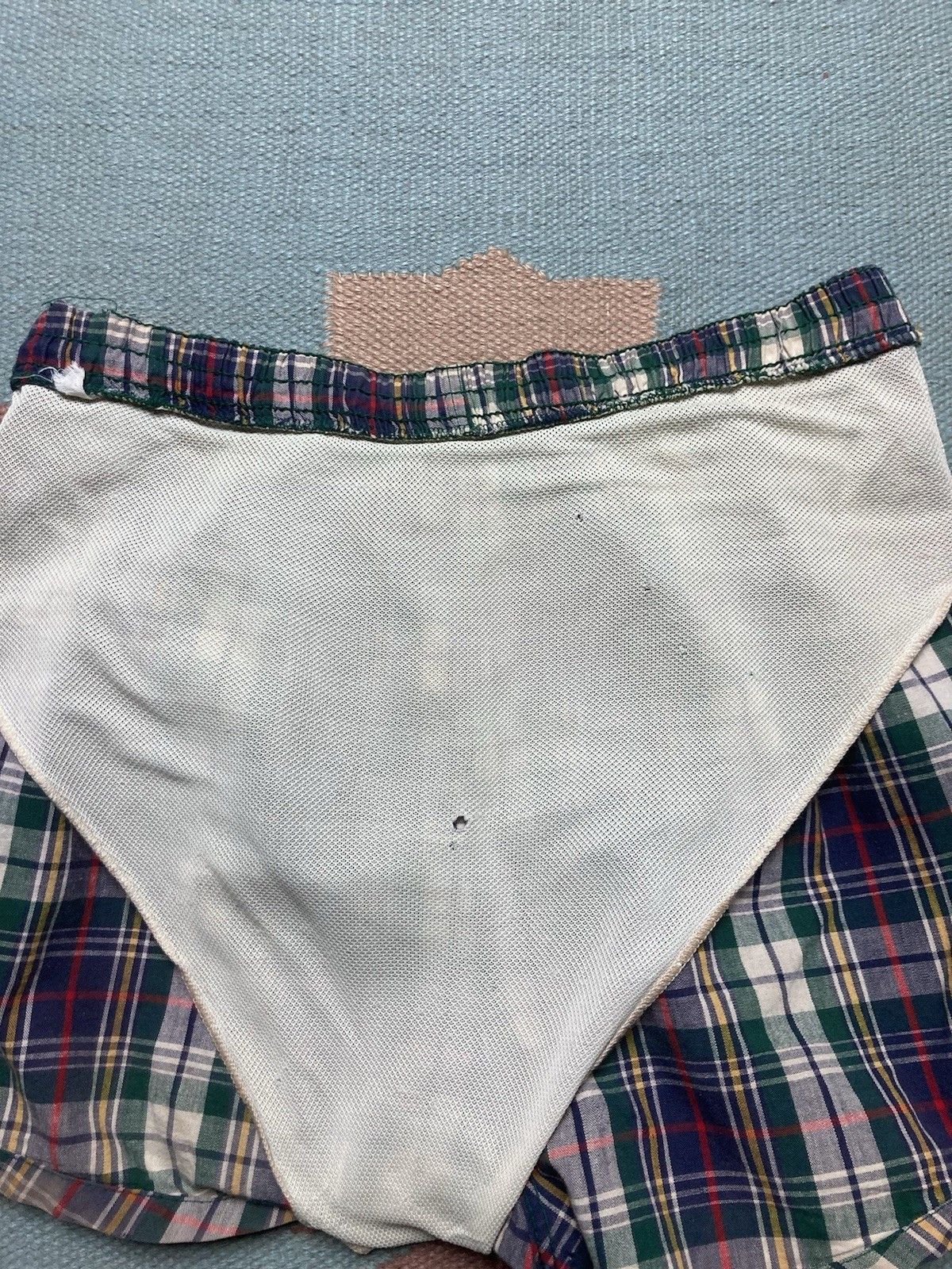 Vintage Vtg 1950s swim trunks shorts cotton plaid beach large Size US 28 / EU 44 - 10 Thumbnail