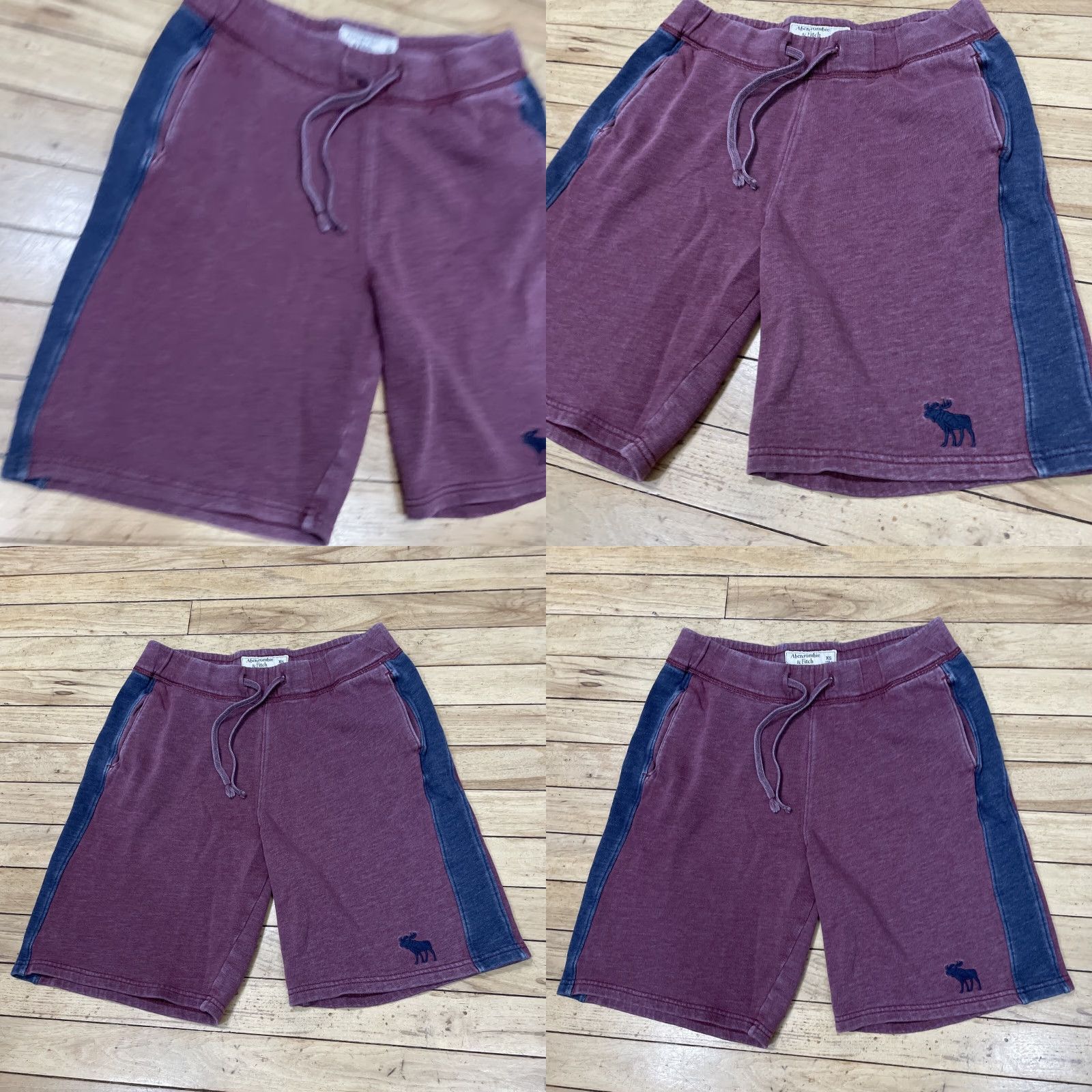 Abercrombie & Fitch VINTAGE Abercrombie & Fitch Shorts Men XS Drawstring Knit Moose Red Blue Knit Activewear 90s 00s Vintage Wash Pockets Light Size US 27 - 11 Thumbnail