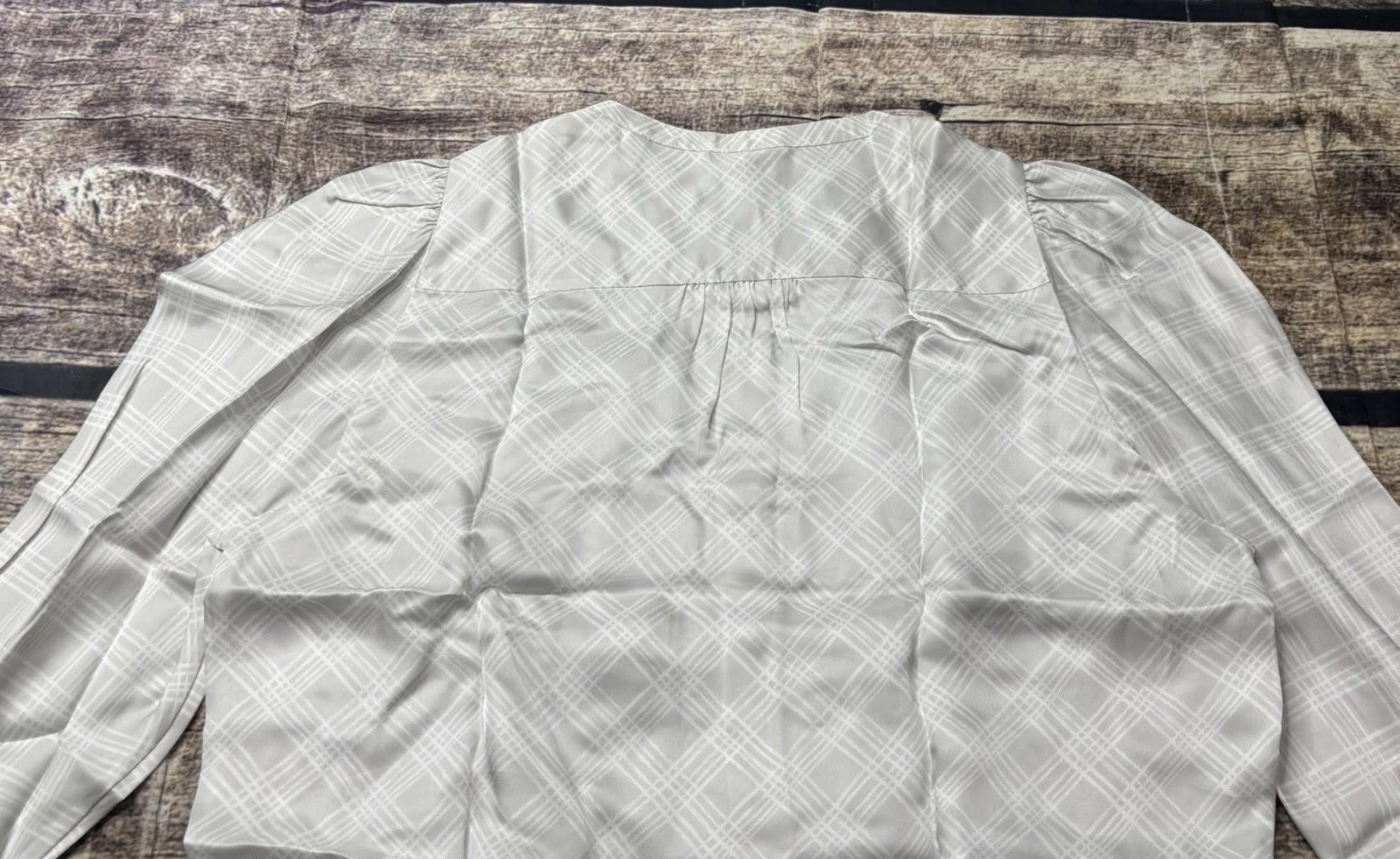 Theory Theory Silk Blouse Top Women's Small Puff Sleeve Geometric Size S / US 4 / IT 40 - 7 Thumbnail