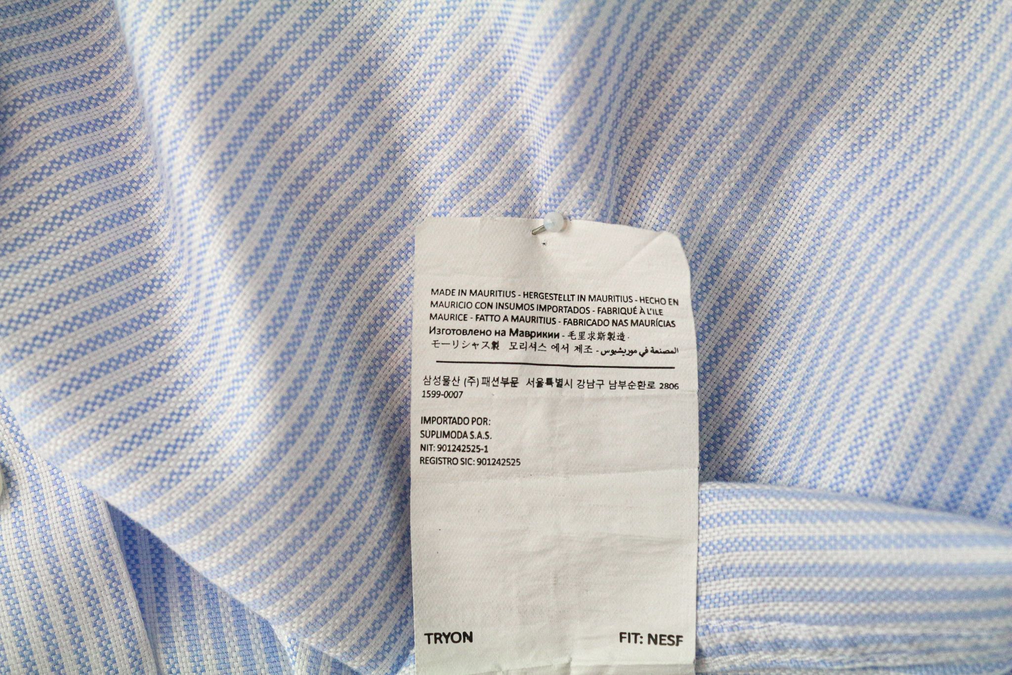 Suitsupply 37/14 1/2 Extra Slim Blue Cotton Striped Shirt 79357 Size US M / EU 48-50 / 2 - 7 Thumbnail