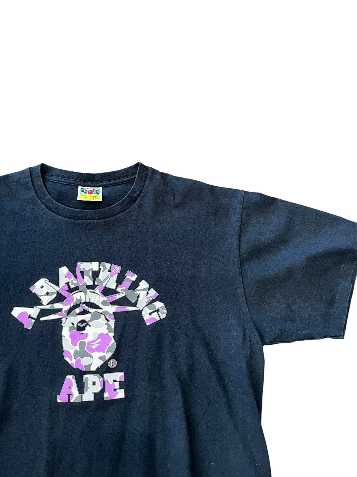 Bape A Bathing Ape New York Camo College Logo Tee Size US XXL / EU 58 / 5 - 2 Thumbnail