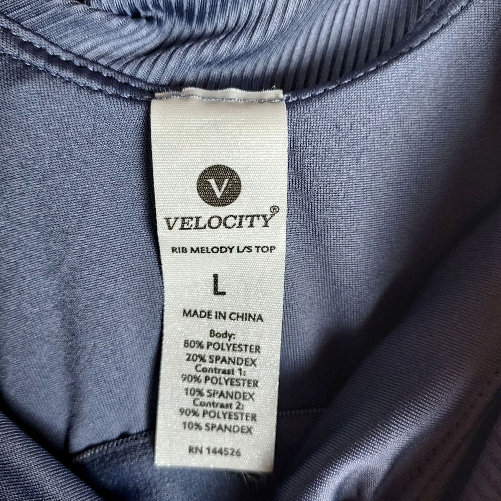 Vintage Velocity Women’s Rib Melody Long Sleeve Top Pullover Athletic Blue L Shirt Women Growthspring Size L / US 10 / IT 46 - 6 Thumbnail