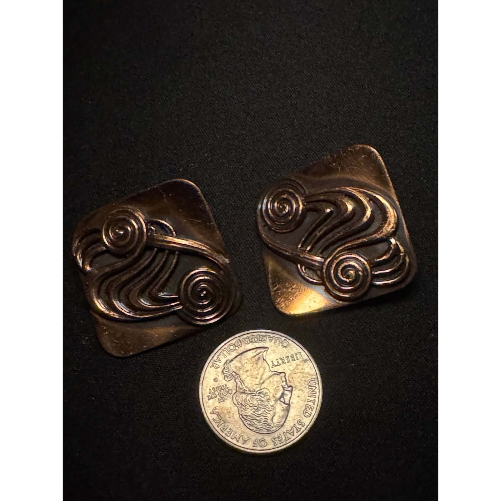 Other Vintage Brass Abstract Clip On Earrings Size ONE SIZE - 3 Thumbnail