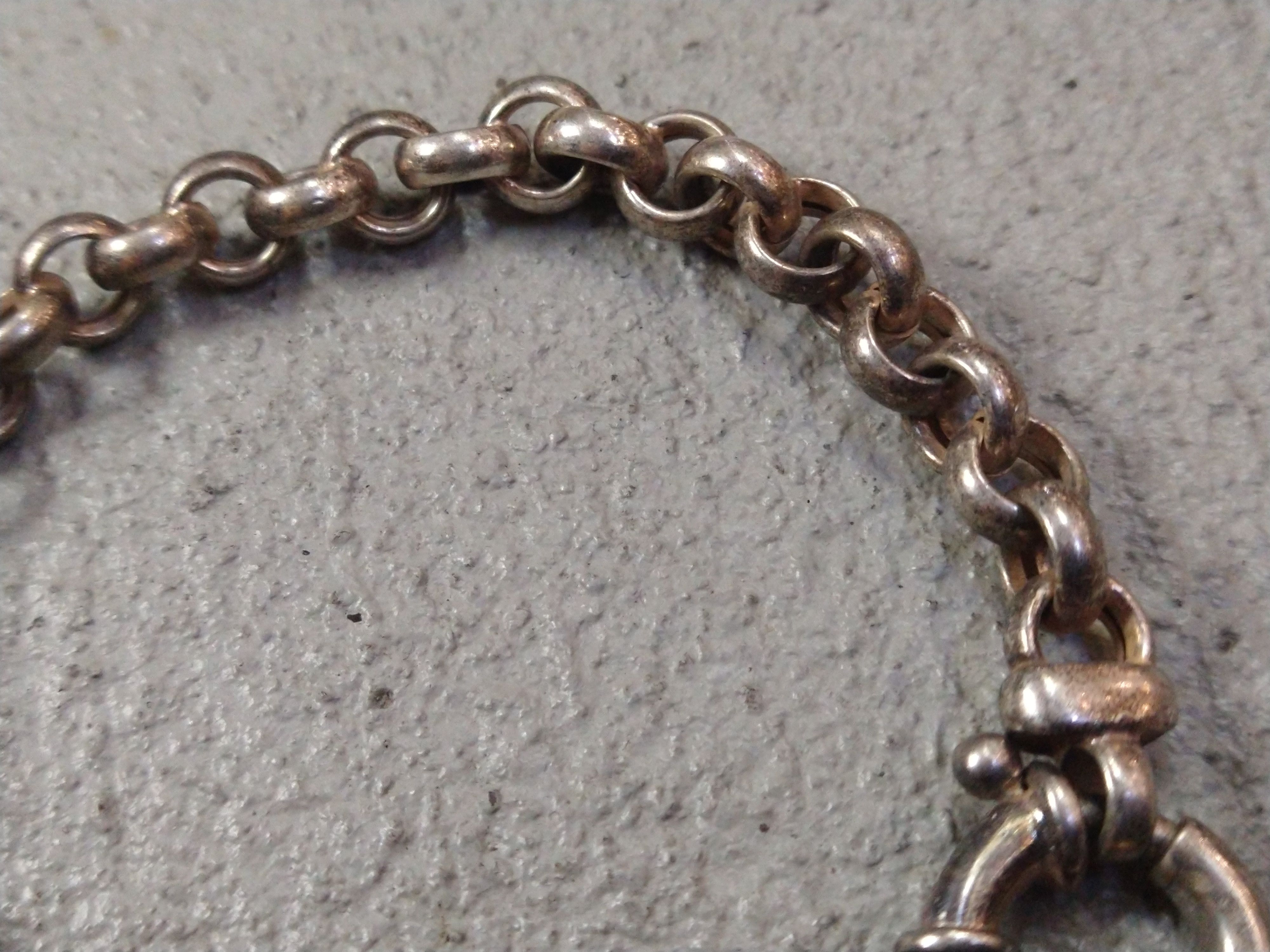 Jewelry Vintage Sterling Silver Bracelet Heart Round Italy 7.75" Y2K Size ONE SIZE - 4 Thumbnail