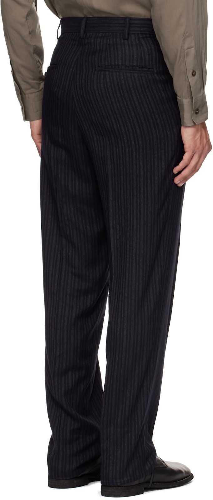 Yohji Yamamoto YOHJI YAMAMOTO Black Suit RY Heather ST Flat Trousers Size US 38 / EU 54 - 3 Thumbnail