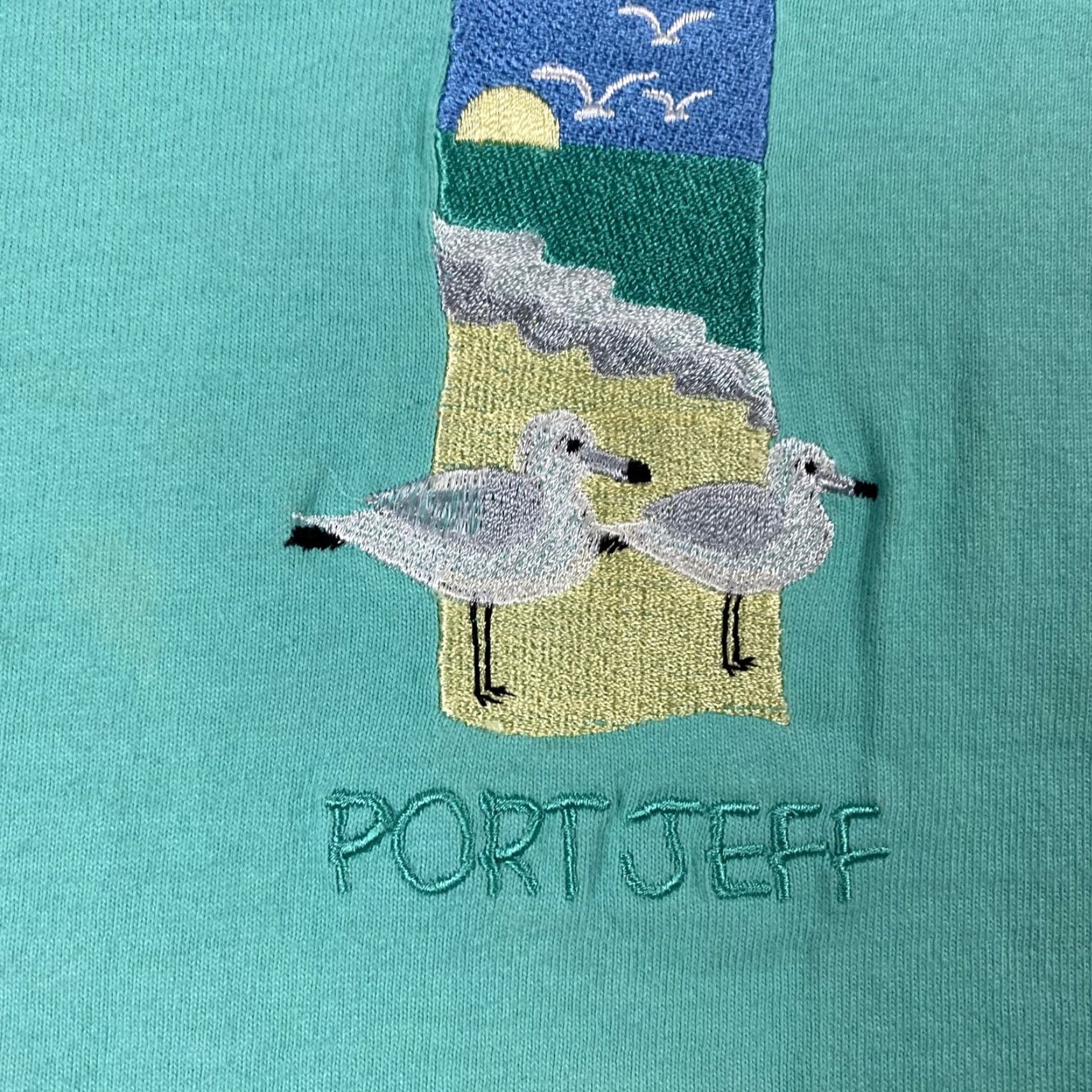 Vintage VINTAGE TOP THREADS Seagulls Beach T-Shirt M SEAFOAM GREEN USA 2000s Unisex Adult Size US M / EU 48-50 / 2 - 2 Thumbnail