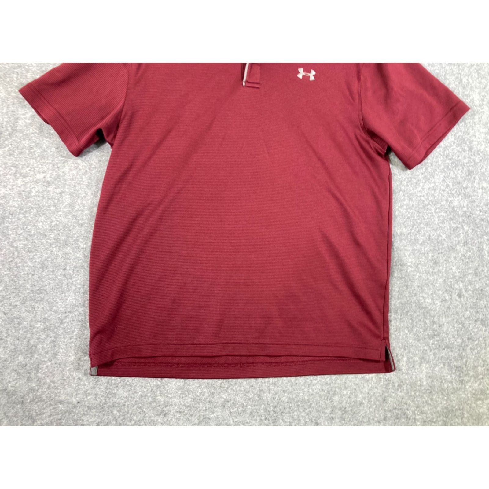 Under Armour Under Armour HeatGear Polo Shirt Mens L Maroon Athletic Performance Loose Fit Shirt Short Sleeve Mens L Maroon Under Armour HeatGear Polo Shirt Size US L / EU 52-54 / 3 - 4 Thumbnail