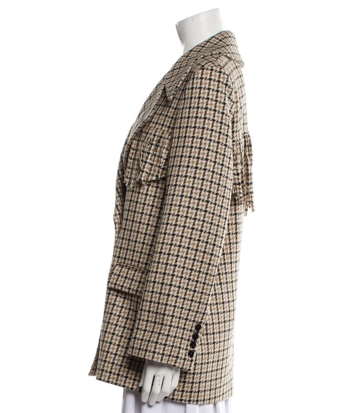 The Kooples The Kooples Patterned Formal Wool Jacket With Fringing Size XS / US 0-2 / IT 36-38 - 7 Thumbnail