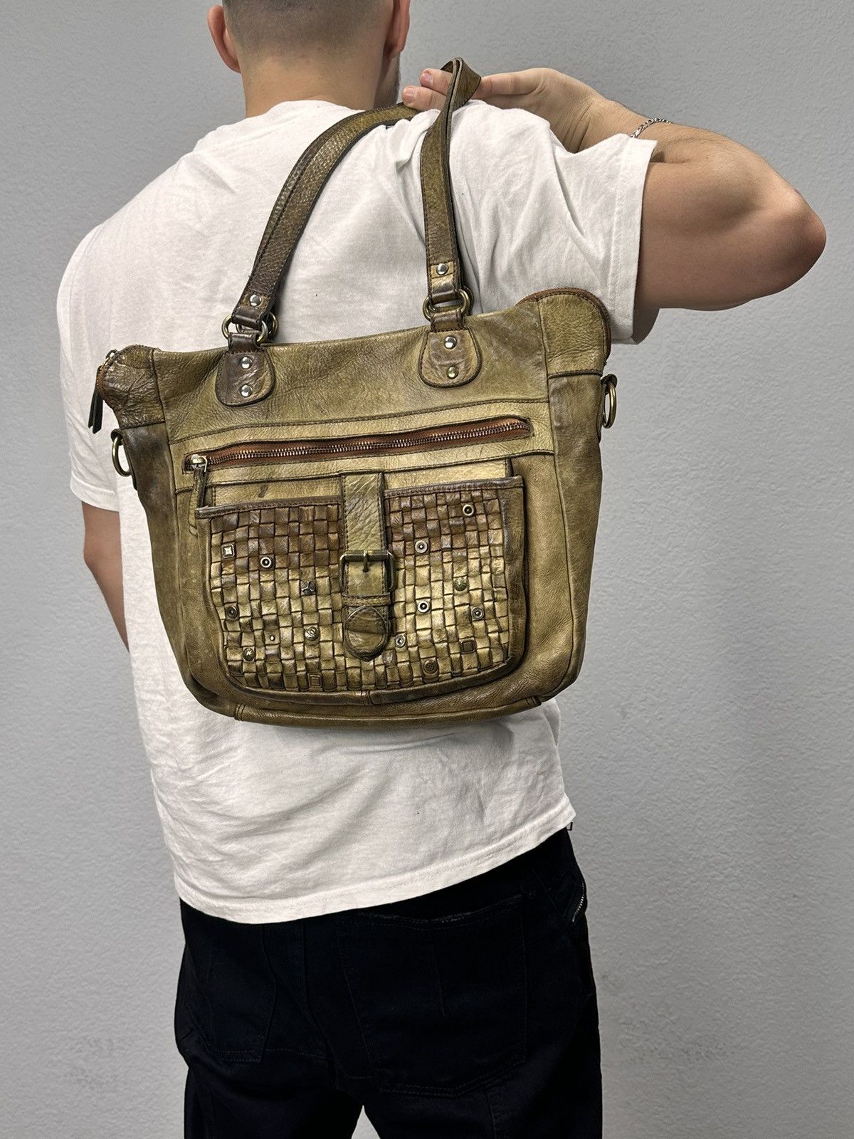 A.S.98 Vintage AS 98 Metal Zip Design Leather Bag Dolce Gabbana GOA Size ONE SIZE - 6 Thumbnail