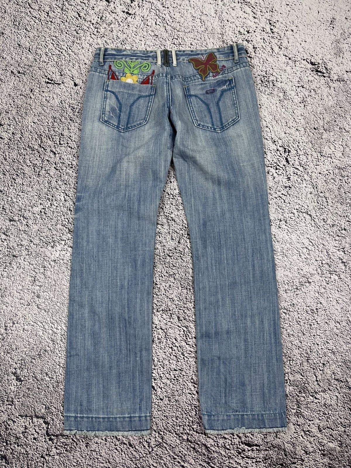 Miss Sixty Vintage Miss Sixty Floral Embroidered Low-Rise Jeans Size 31" - 7 Thumbnail