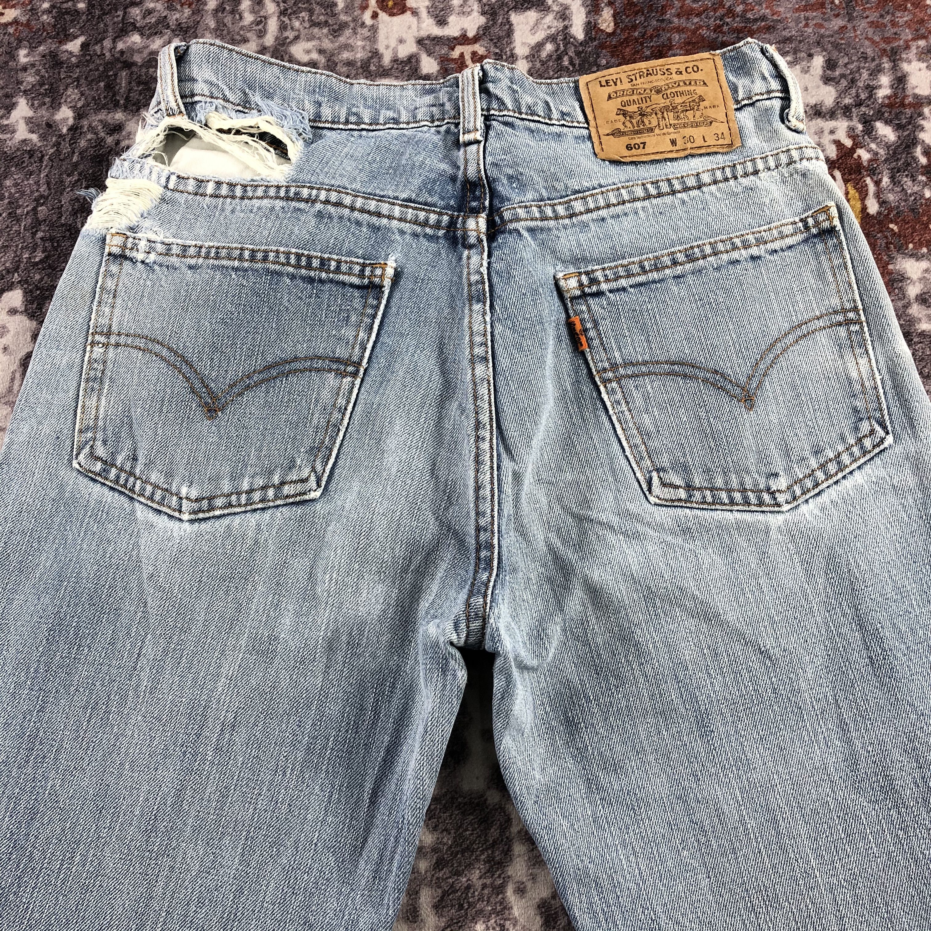 Levi's × Vintage Vintage 90s Levis 607 Orange Tab Jeans-JM2752 Size US 29 - 5 Thumbnail