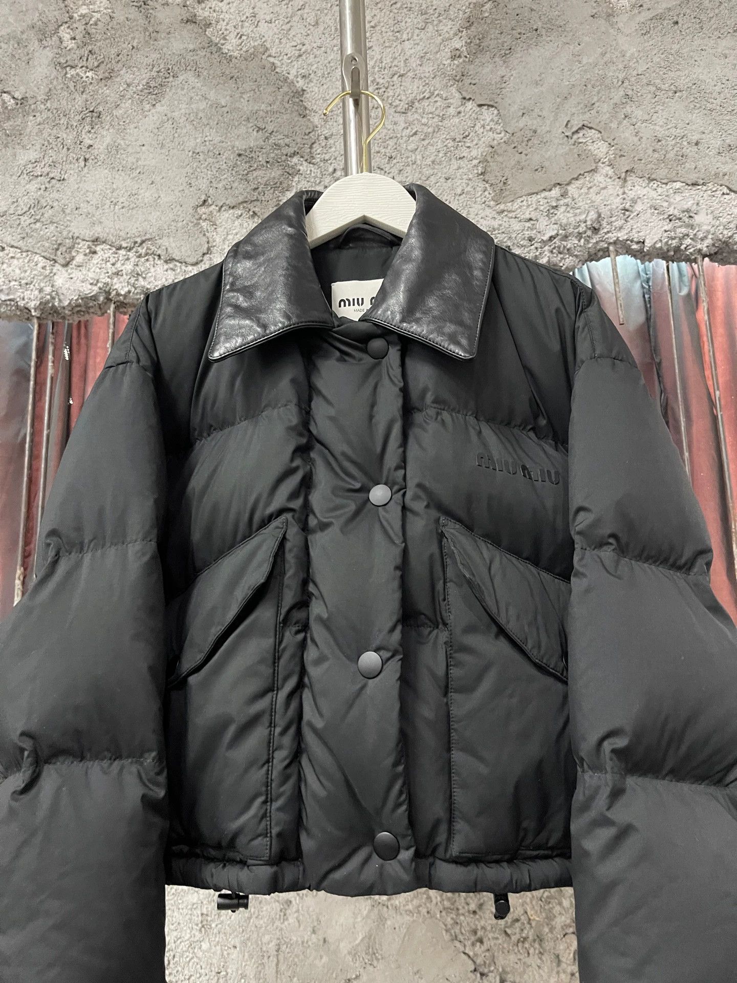 Miu Miu MIU MIU Leather Collar Down Coat 40 Size M / US 6-8 / IT 42-44 - 3 Thumbnail