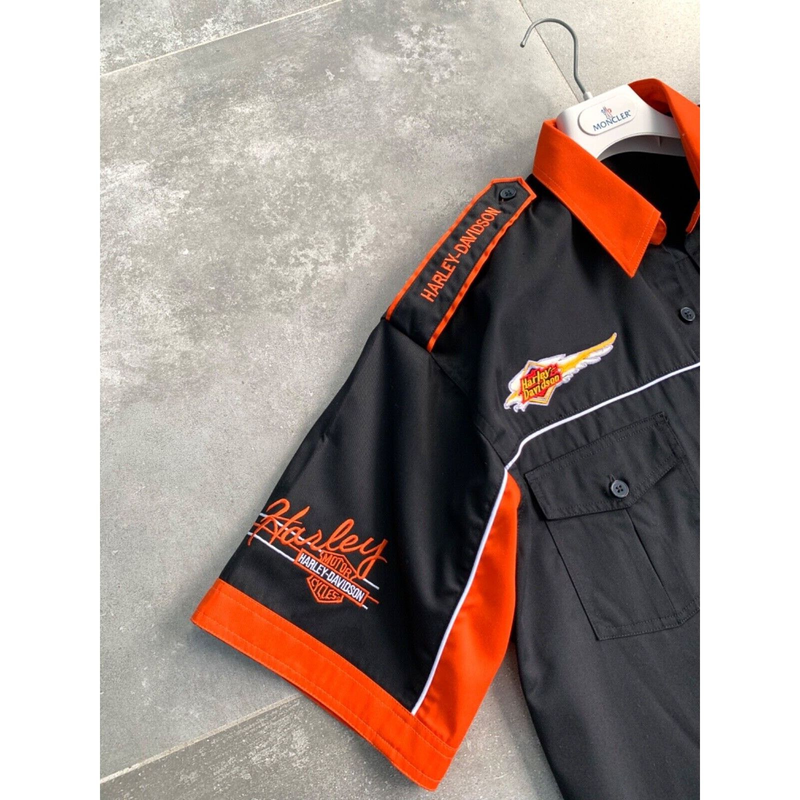 Harley Davidson Men's HARLEY DAVIDSON Biker Moto Embroidered Logo Shirt XL Size US XL / EU 56 / 4 - 15 Thumbnail
