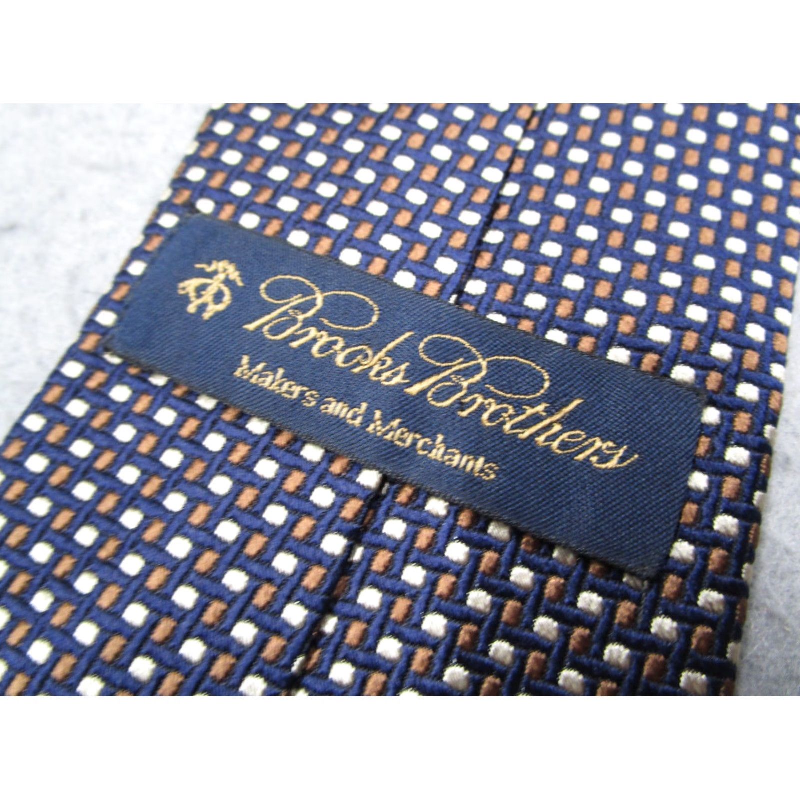 Brooks Brothers BROOKS BROTHERS MAKERS Necktie Mens Blue Abstract Silk Classic 57"-60" Made in USA Tie Designer Geometric Holiday Preppy Mens Size ONE SIZE - 3 Thumbnail