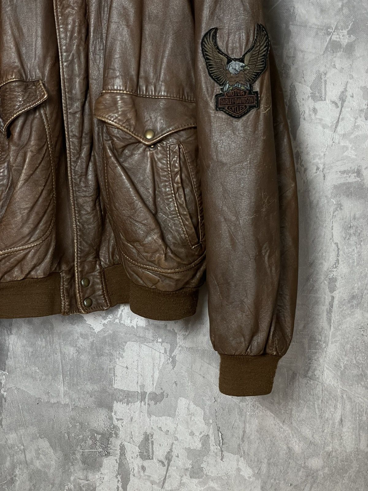 Harley Davidson Harley Davidson Vintage 90s Style Fur Leather Jacket Size US L / EU 52-54 / 3 - 14 Thumbnail