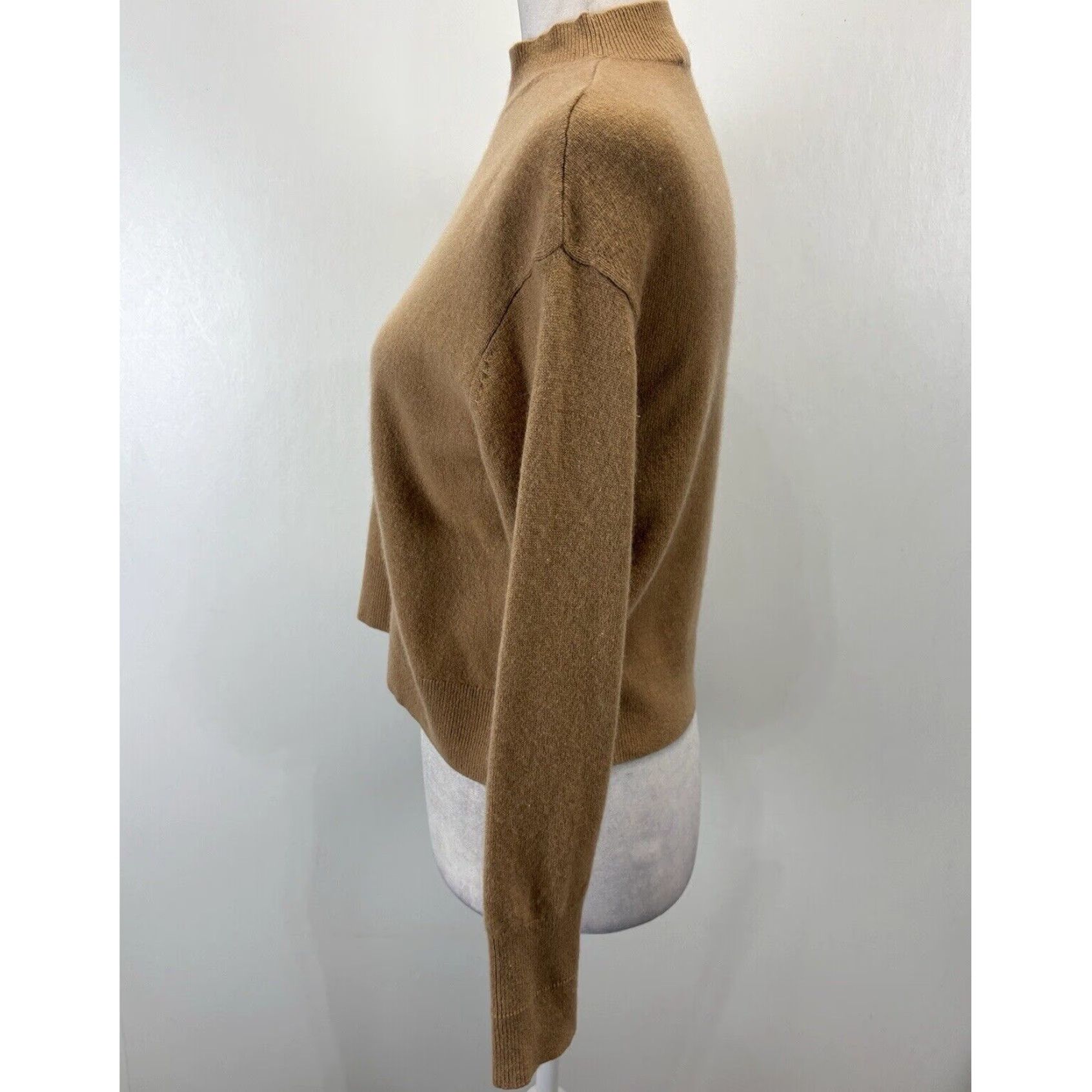 Everlane Everlane Cashmere Pullover Sweater Women's XS Brown Mock Neck Classic Designer Size XS / US 0-2 / IT 36-38 - 2 Thumbnail