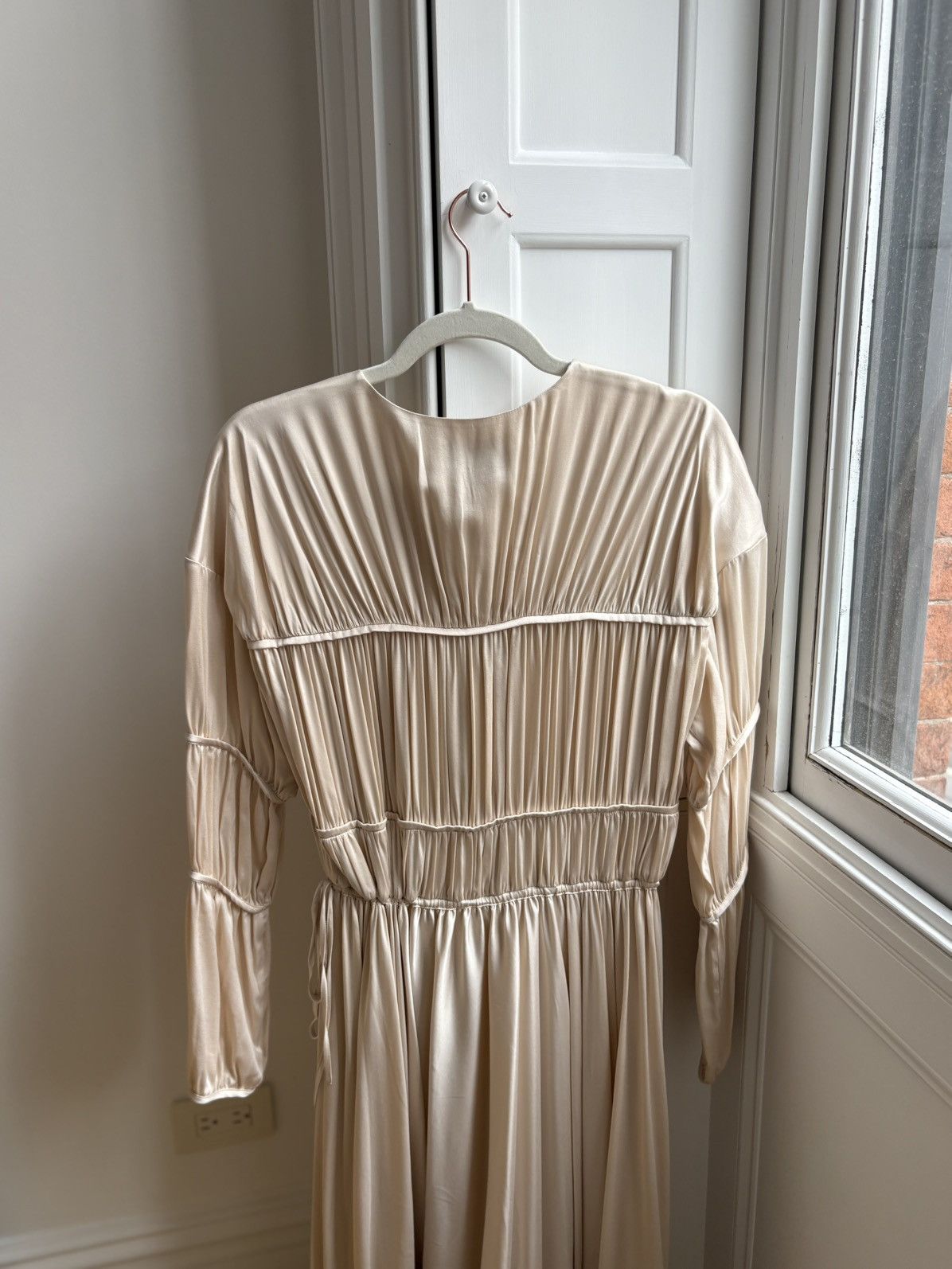TOVE TOVE GRACEN GATHERED STRETCH SILK MIDI DRESS IN LIGHT PINK Size M / US 6-8 / IT 42-44 - 6 Thumbnail
