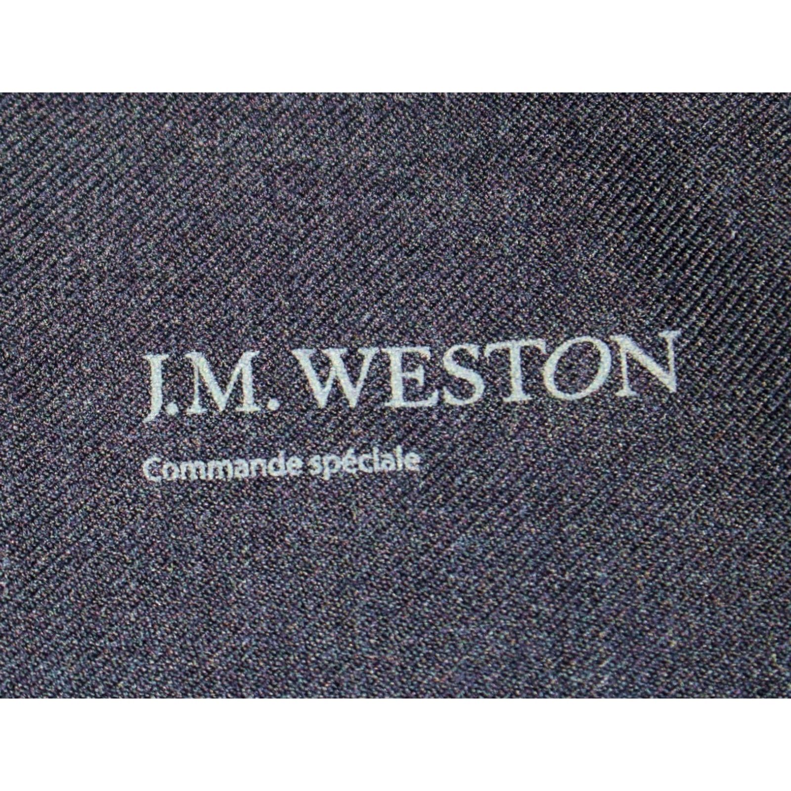 J.M. Weston Shoe Dust Bag Set Pair Cloth Blue Drawstring Cotton Jm Weston Navy Dress, Men's — image 4 of 5