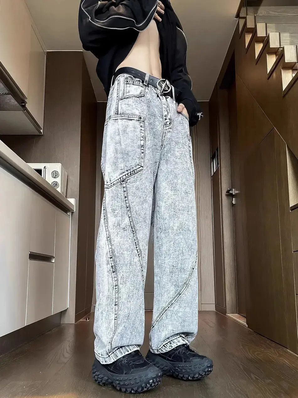 Japanese Brand Retro high street straight leg wide leg jeans Size US 32 / EU 48 - 3 Thumbnail