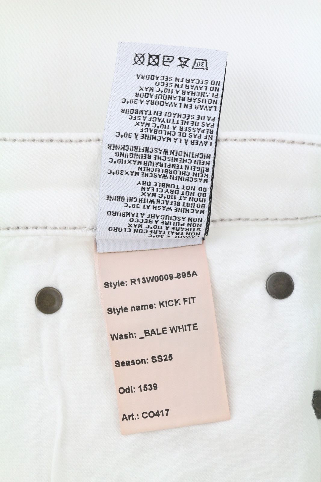 R13 KICK FIT 29 Bale White Flared Cropped Light Denim 86254 Size 29" - 9 Thumbnail