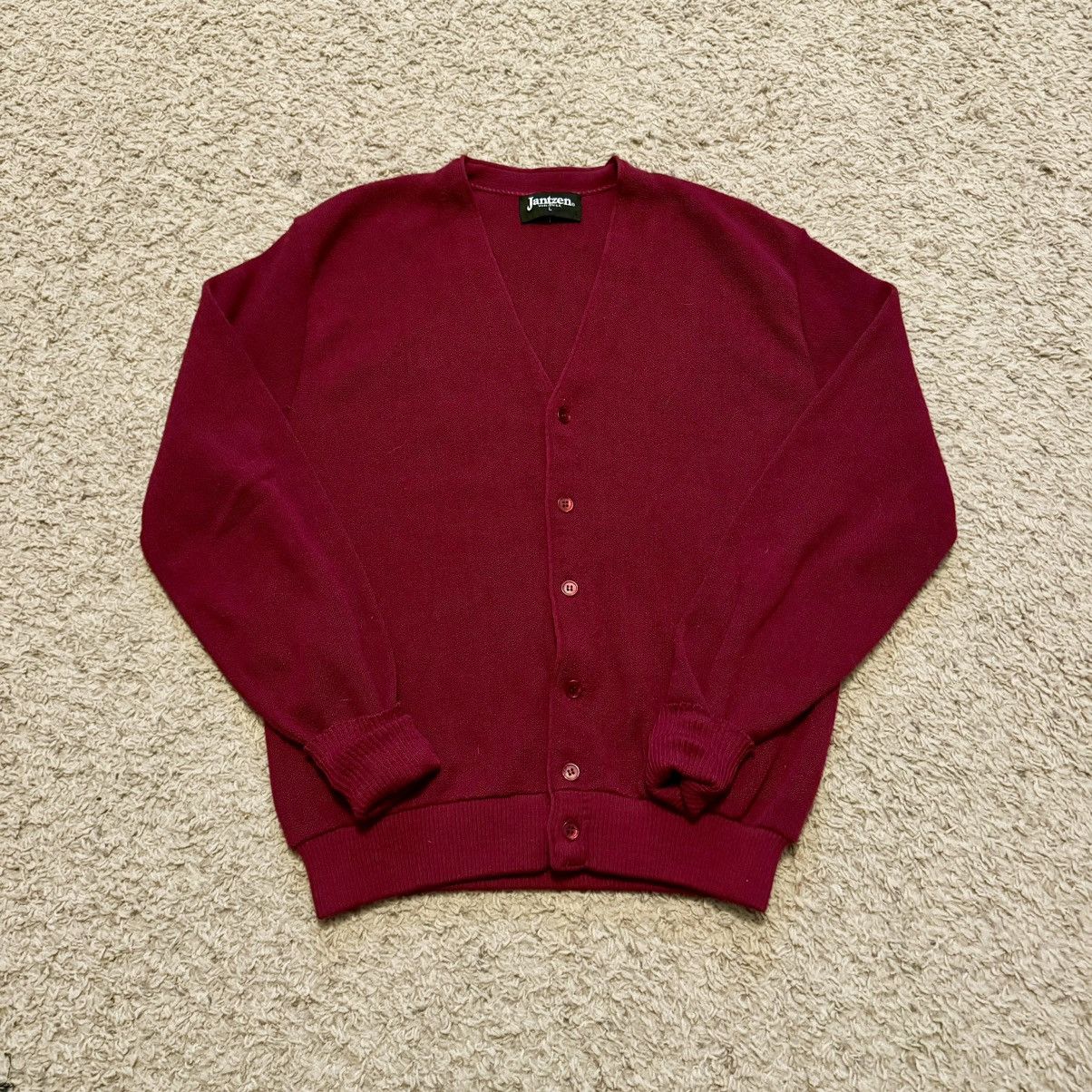 Jantzen VINTAGE 70s BURGUNDY CARDIGAN! Size US L / EU 52-54 / 3 - 1 Thumbnail