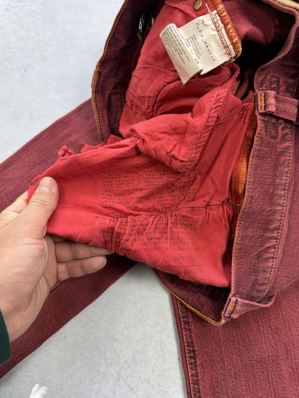 Nudie Jeans Vintage Nudie Jeans Thin Finn Burgundi Skini Jeans Size US 32 / EU 48 - 10 Thumbnail
