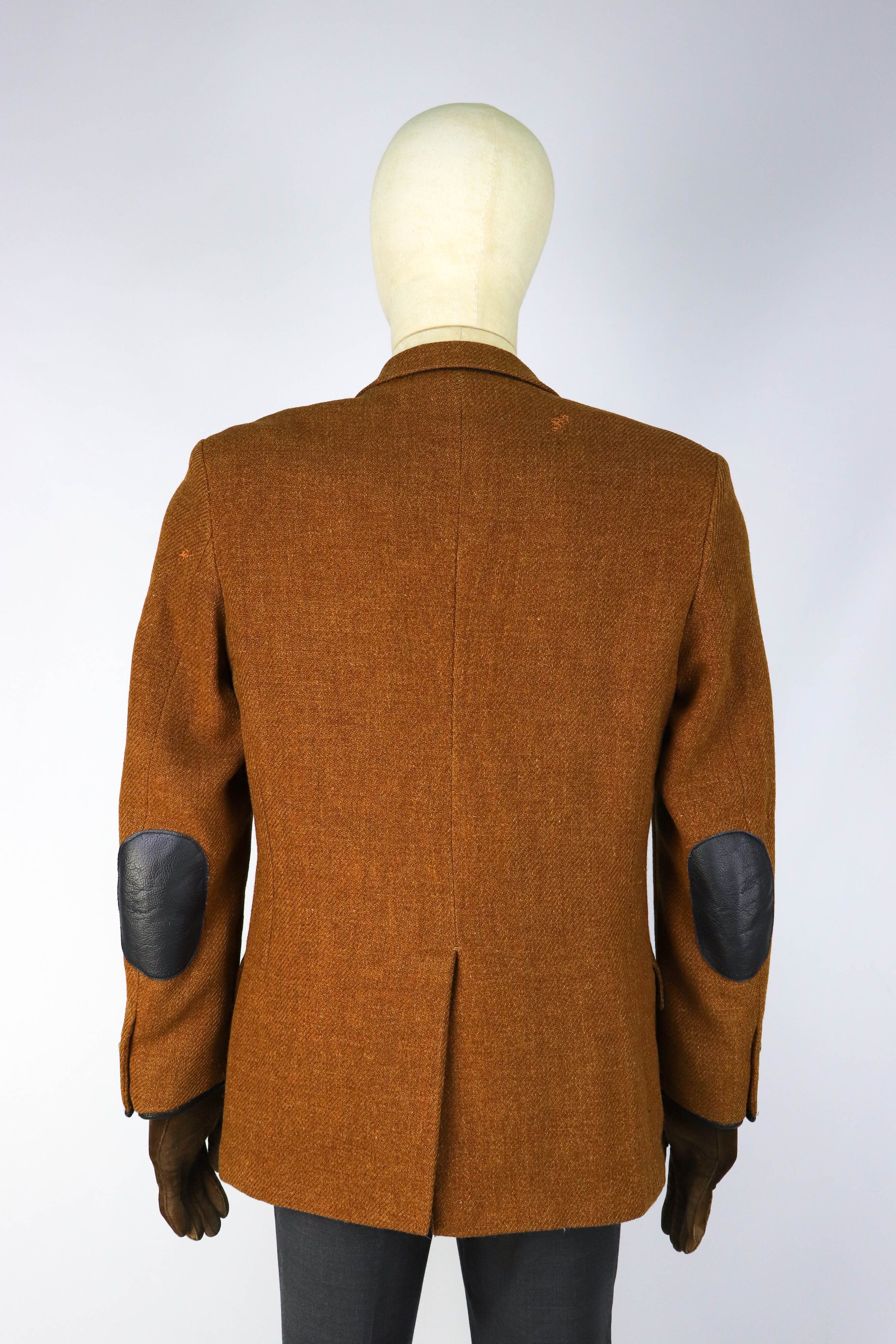 Hackett HACKETT England Made Leather Patches Distressed Tweed Blazer Size US M / EU 48-50 / 2 - 4 Thumbnail