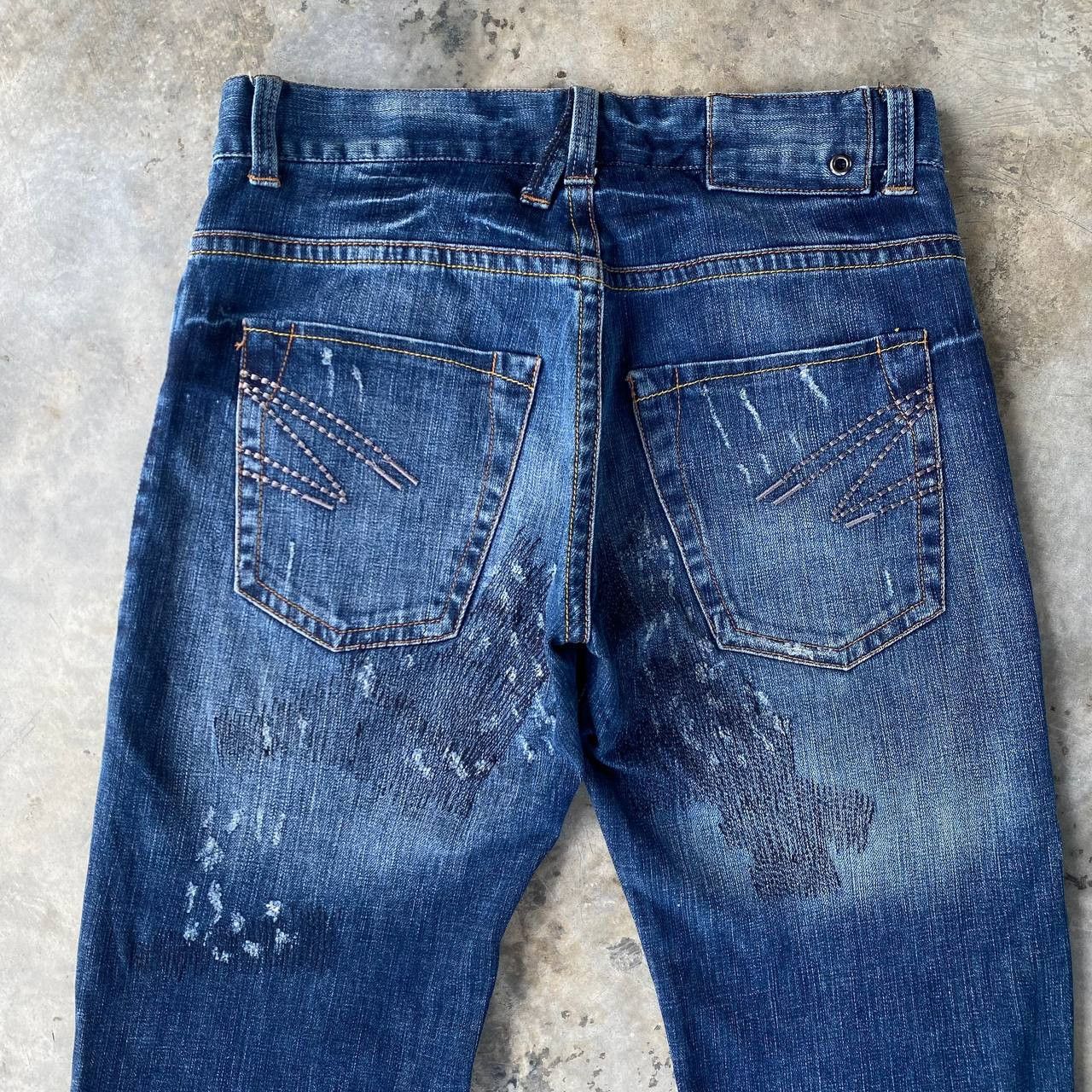 291295=Homme Archival 291295=HOMME Curved Leg "J-Cut Sashiko Repair Denim Size US 30 / EU 46 - 14 Thumbnail