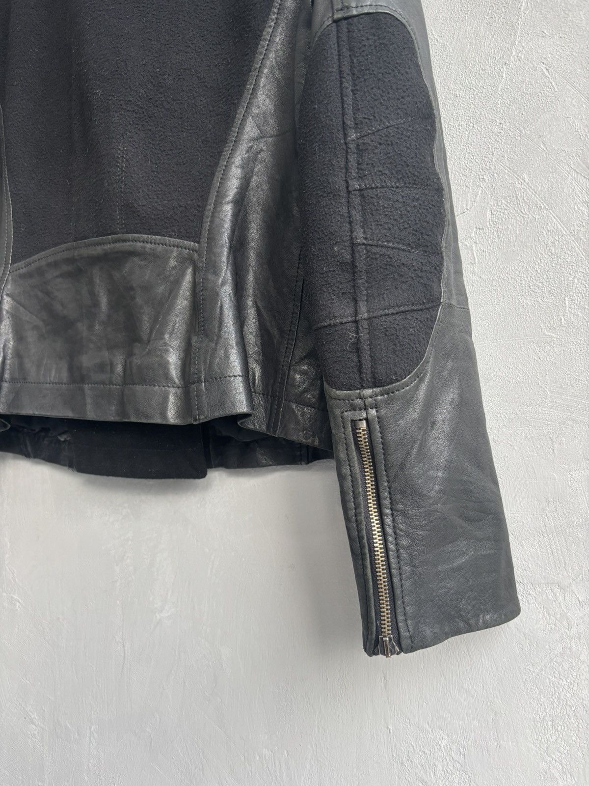 Emporio Armani Emporio Armani 2009 asymmetrical high neck leather jacket Size US S / EU 44-46 / 1 - 16 Thumbnail