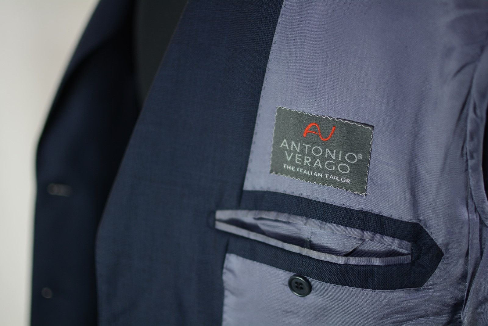 Handmade Antonio Verago Men's Blazer - dark blue Size 94 DE/ 38L UK Size 38L - 6 Thumbnail