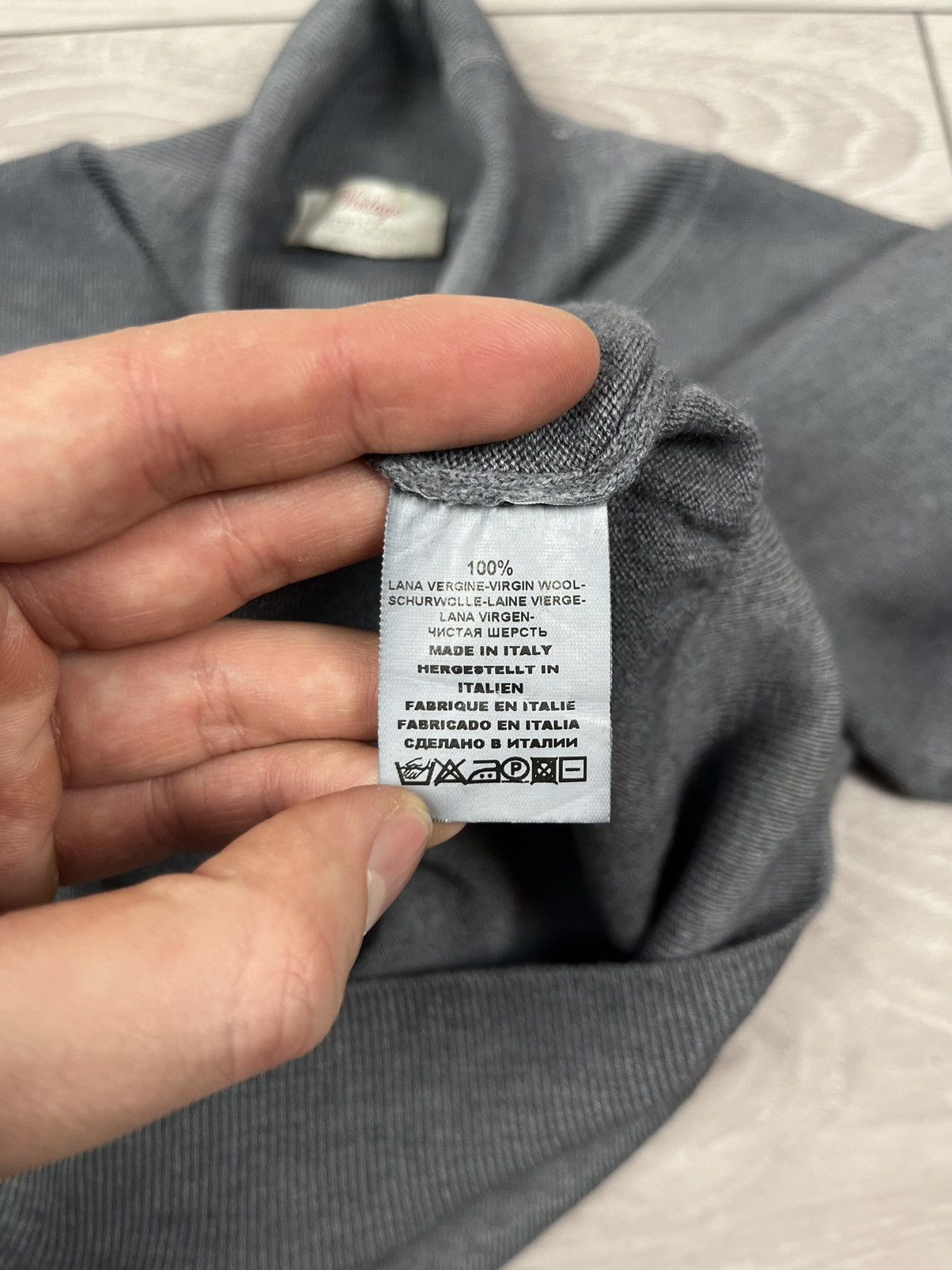 Gran Sasso Gran Sasso Grey Wool Turtle Neck Sweater Size US L / EU 52-54 / 3 - 8 Thumbnail
